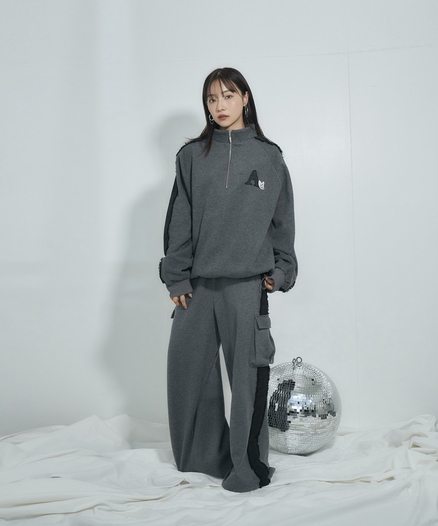 UNISEX デニムライン裏起毛スウェット SET UP