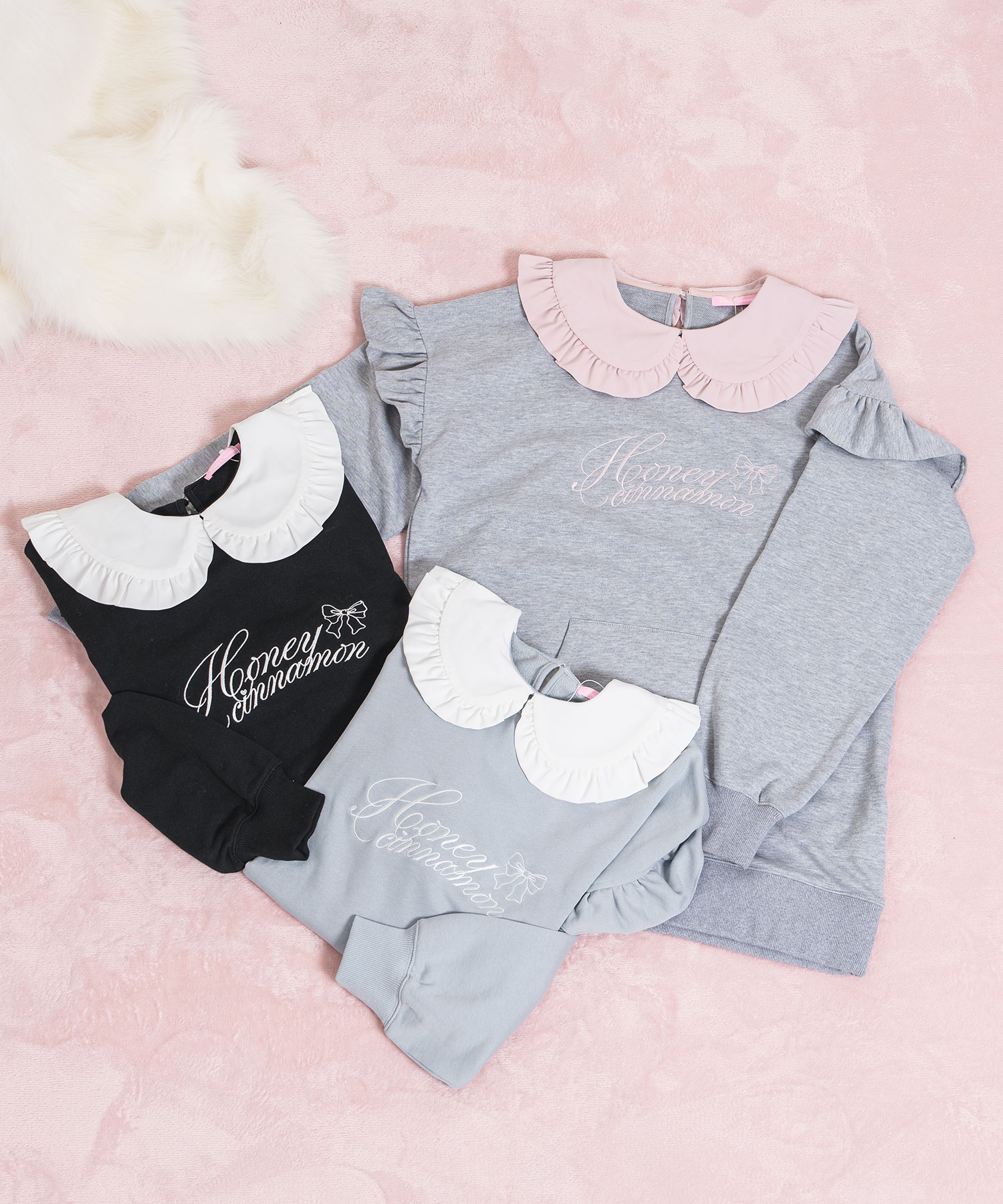 ロゴ刺繍配色トレーナーワンピース