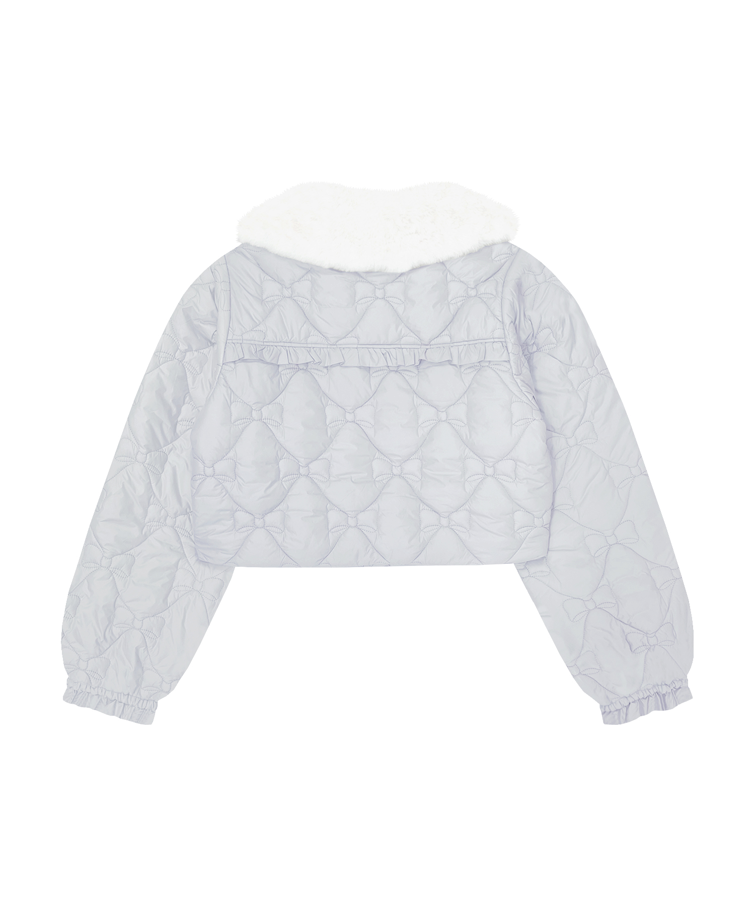 リボンキルトティペット付き中綿ジャケット