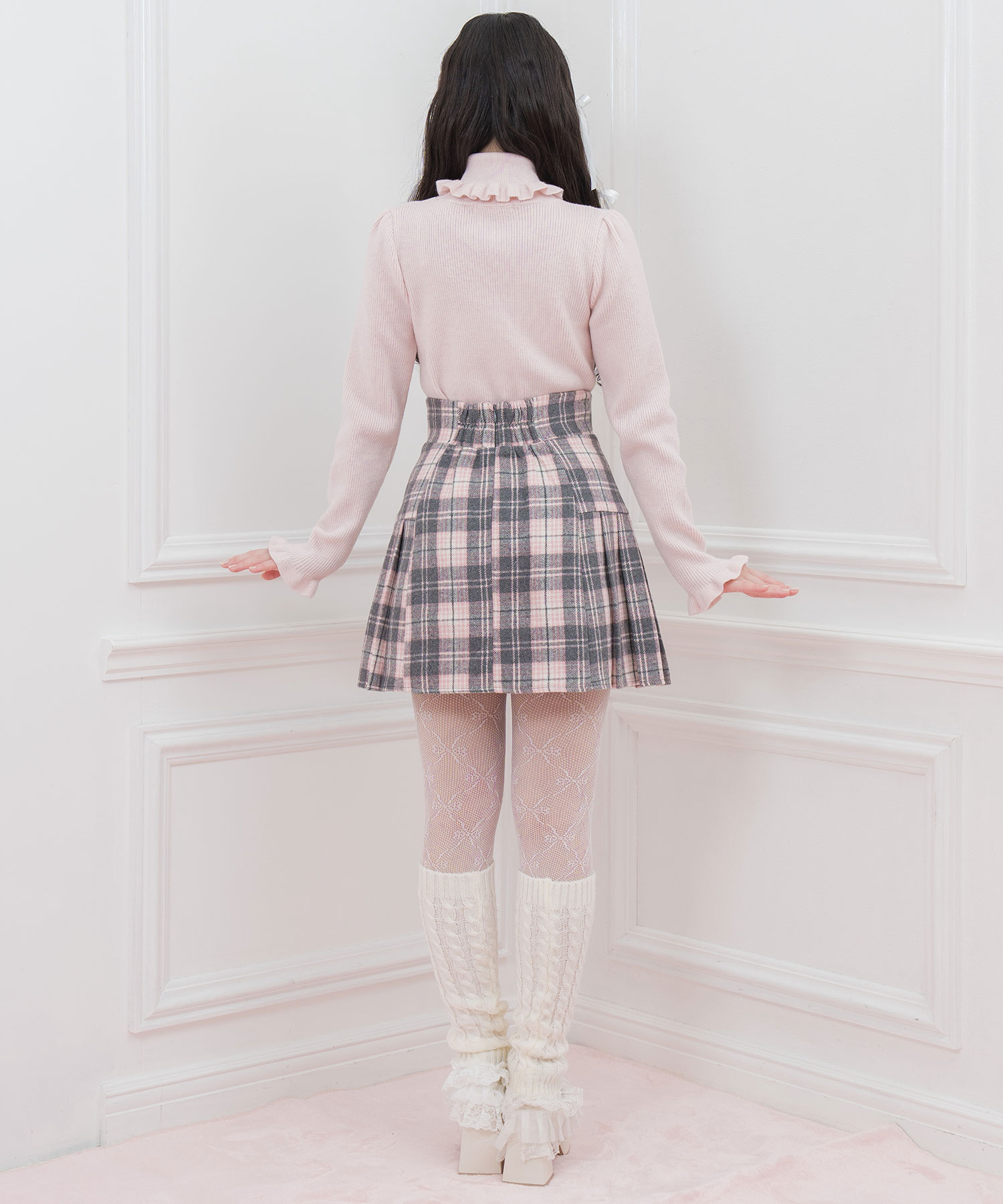 サイドプリーツハイウエストスカート