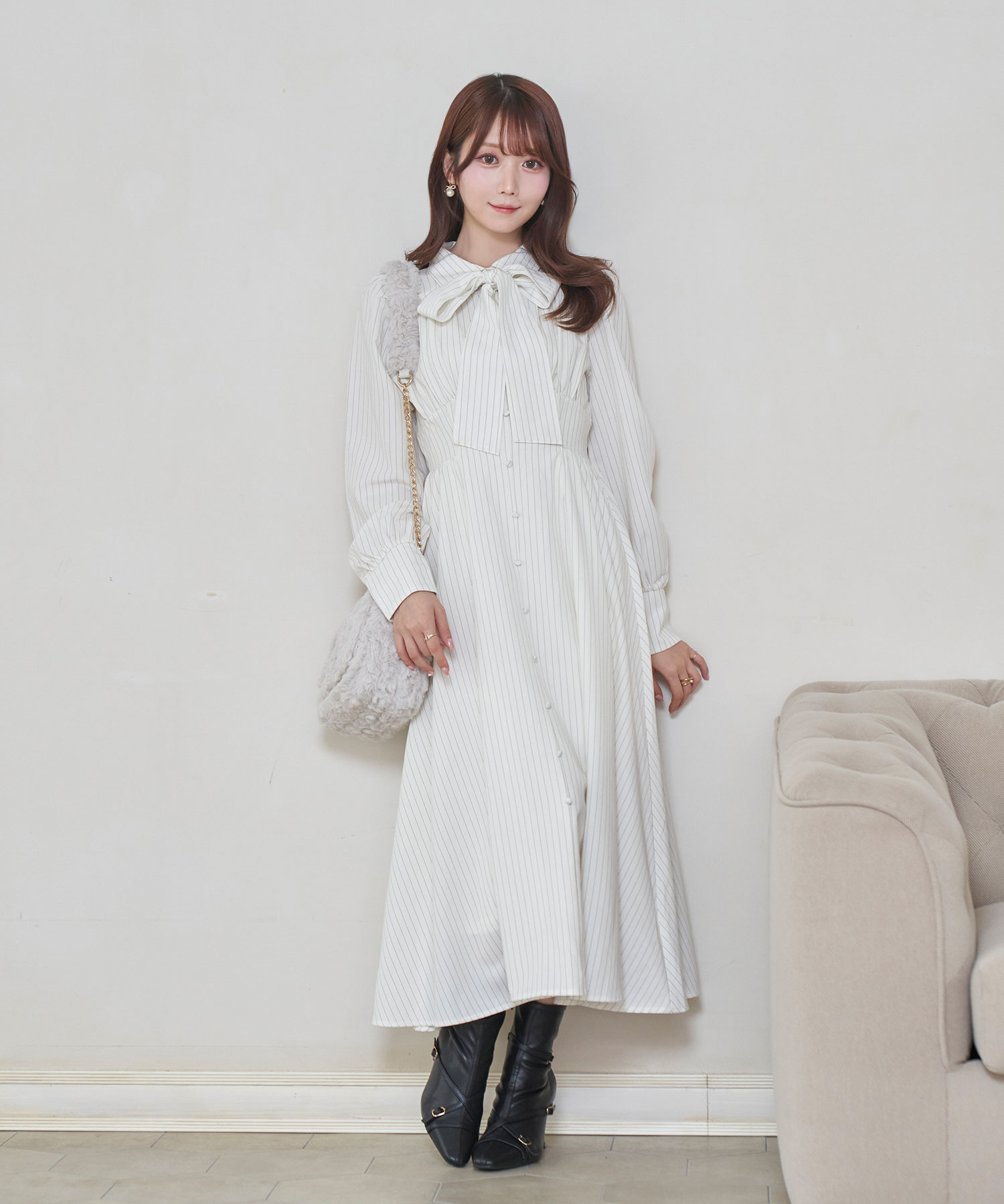 ribbon knit&kami o/p set【ivory】 – BUNNY APARTMENT