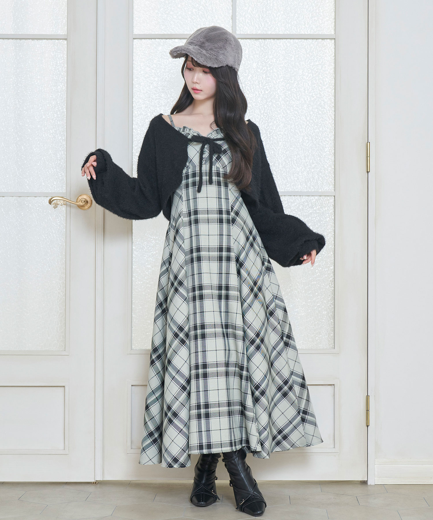*SELF PORTRAIT* ミディ キャミソールワンピース ブルーチェック check cami dress set bolero – BUNNY APARTMENT