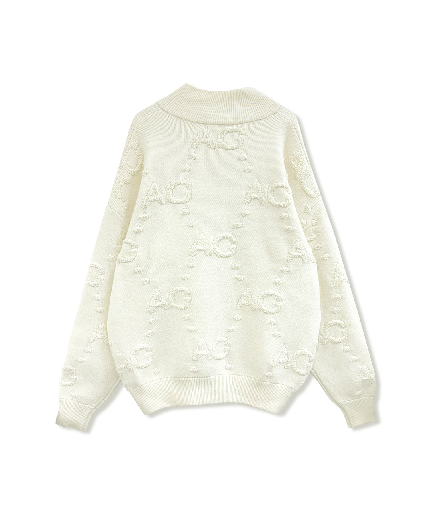 UNISEX モノグラムハーフジップニット