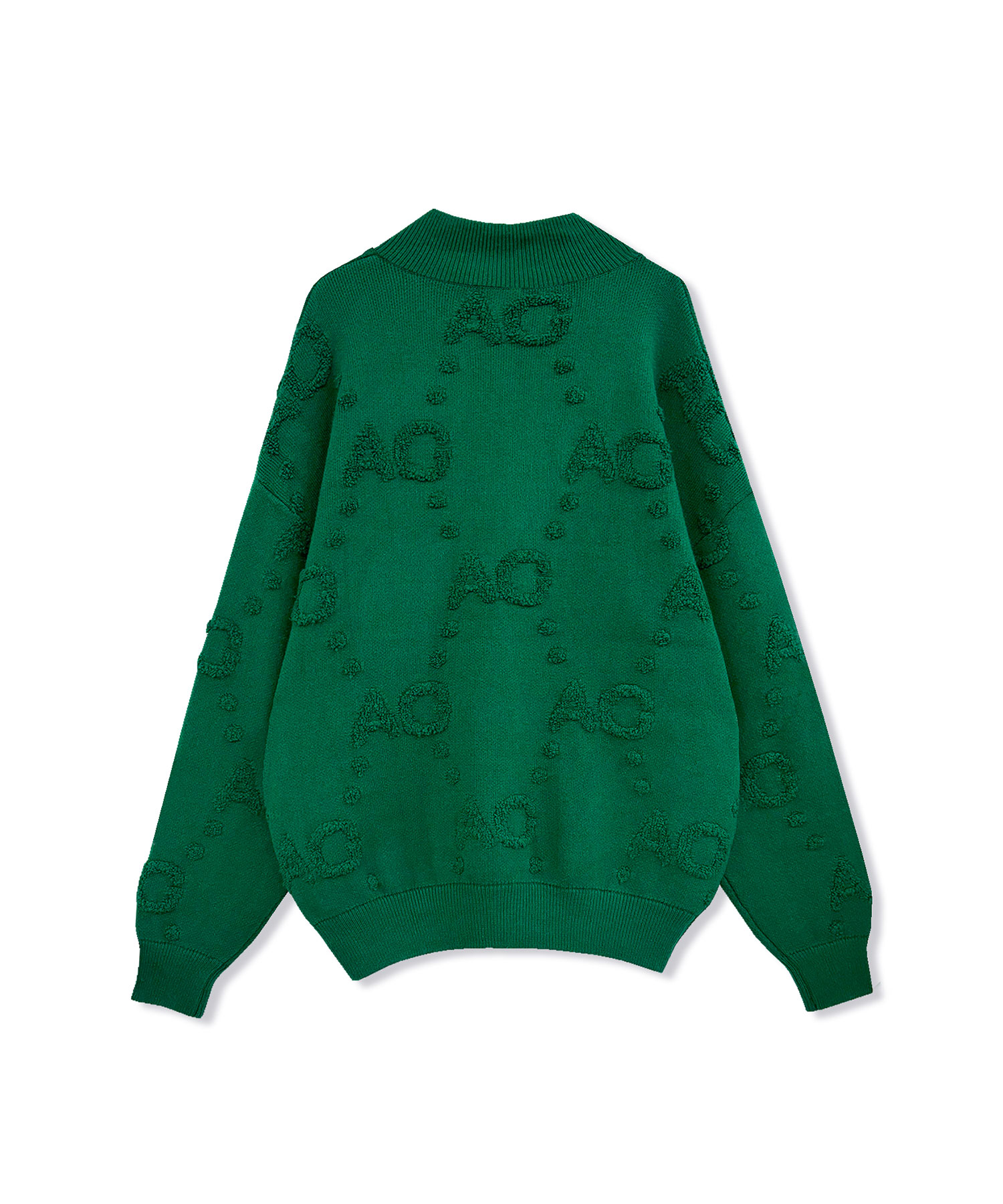 UNISEX モノグラムハーフジップニット