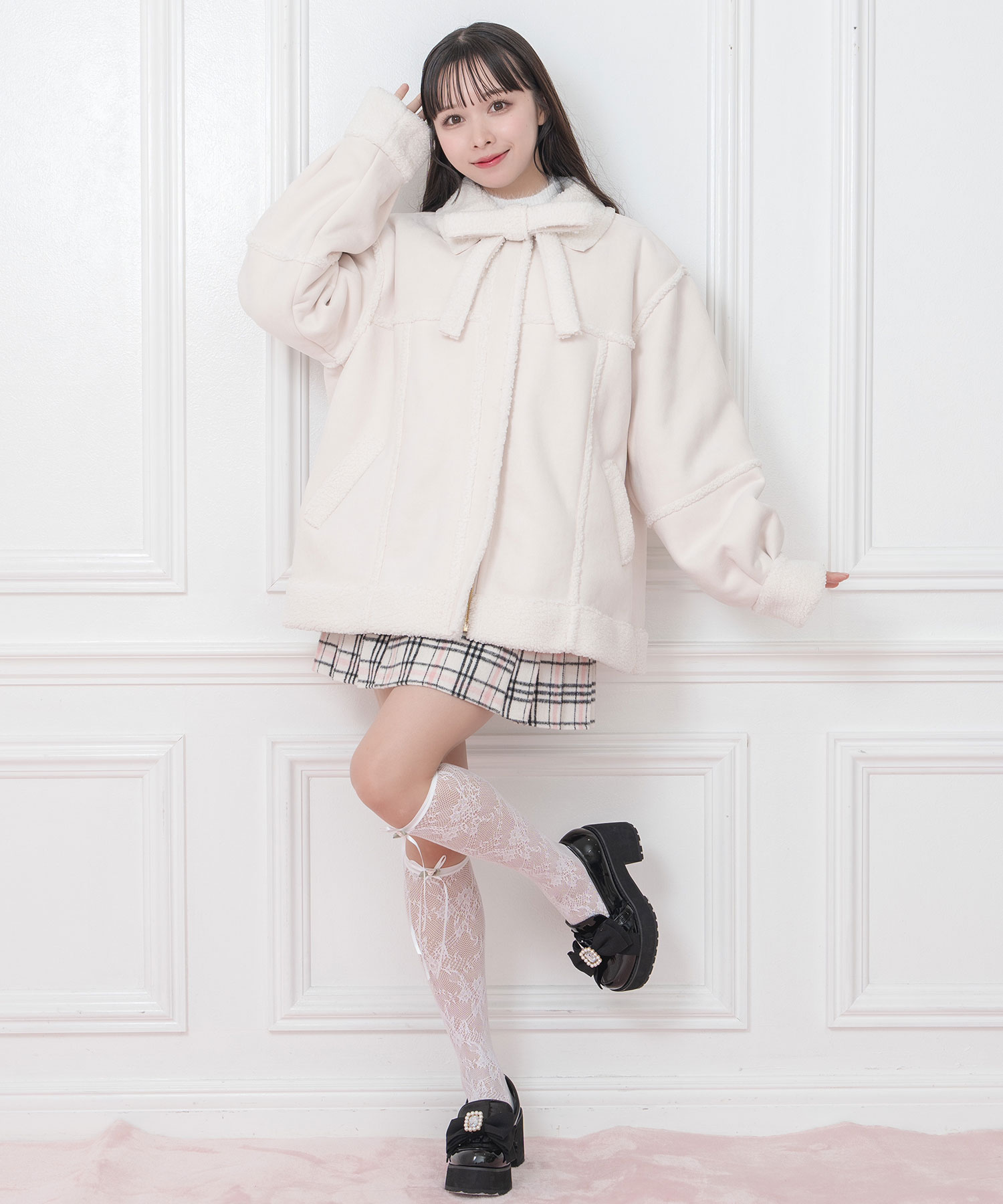 ボアリボンフェイクムートンジャケット – BUNNY APARTMENT