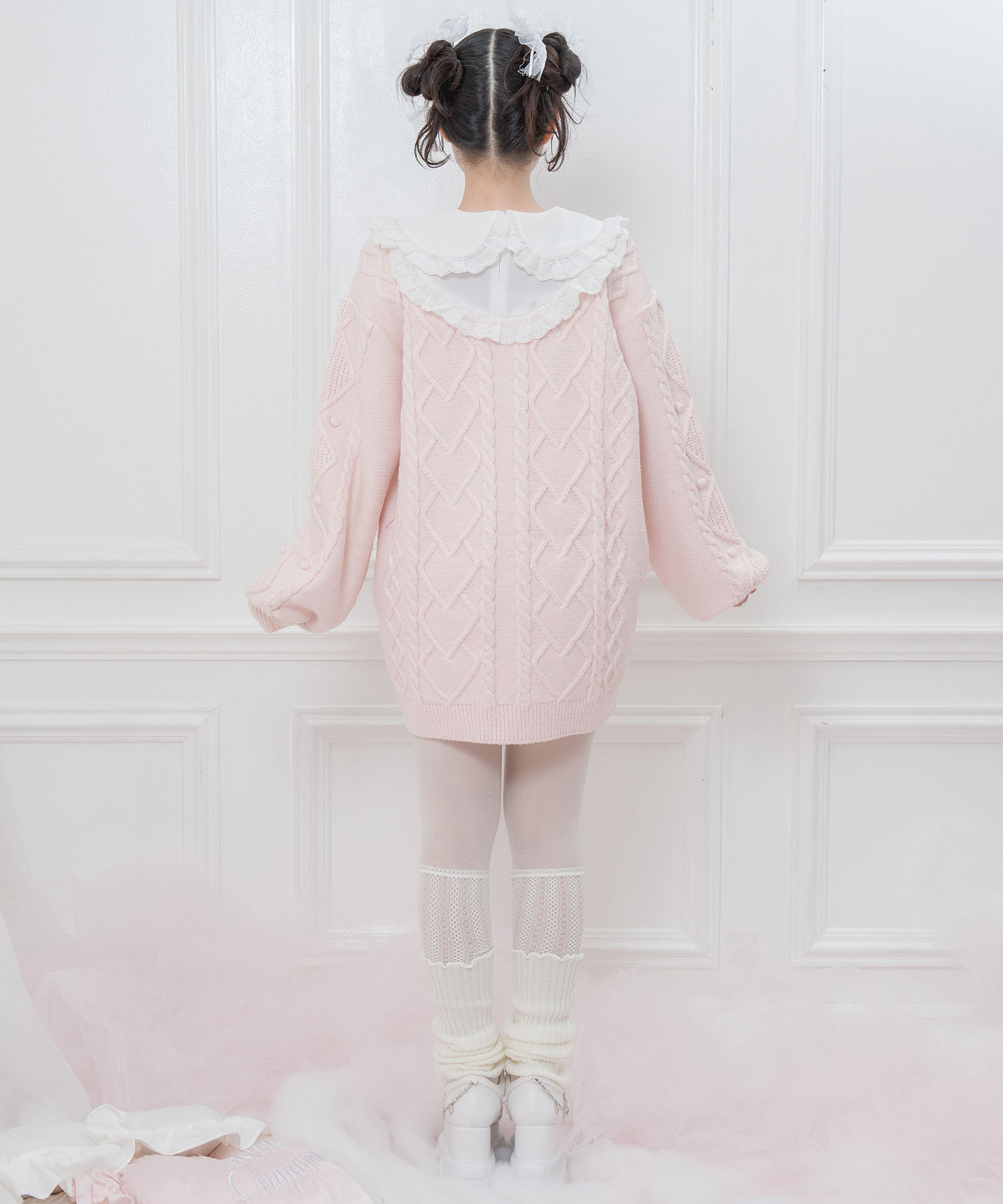 コットンレース配色ニットワンピース – BUNNY APARTMENT