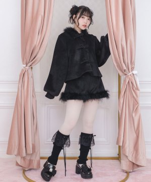 裾フェザーハイウエストショートパンツ