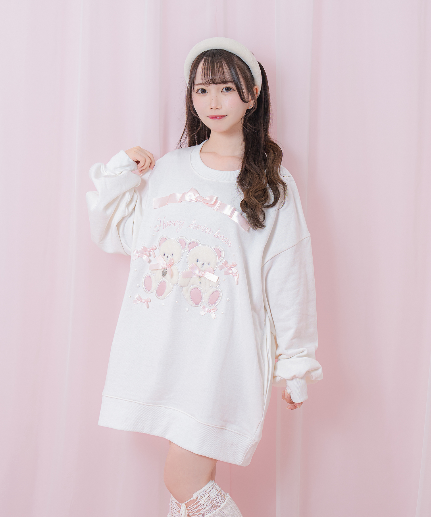 Honey Twin Bear リボンスウェット