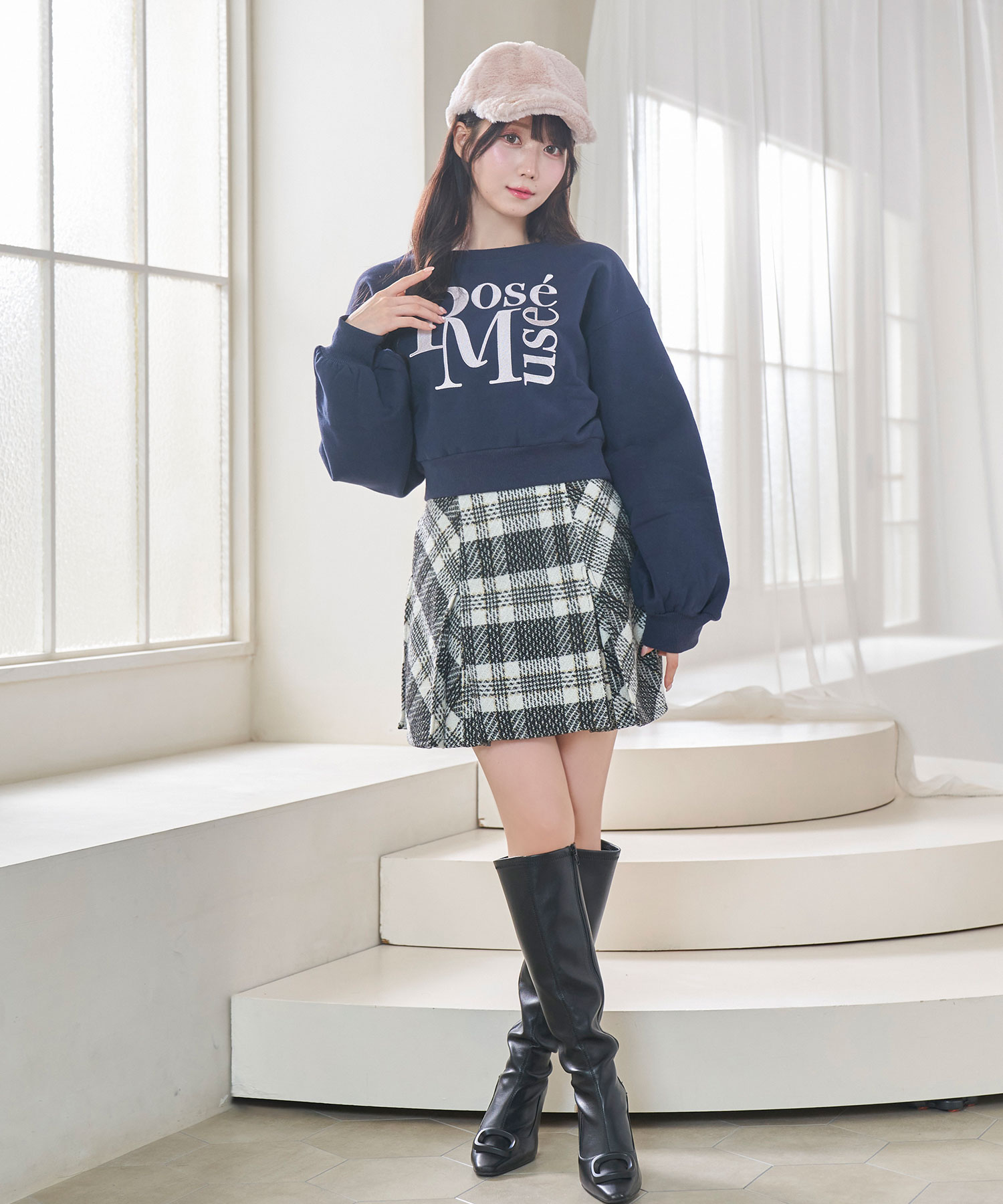 tweed check mini skirt / ブラック – BUNNY APARTMENT