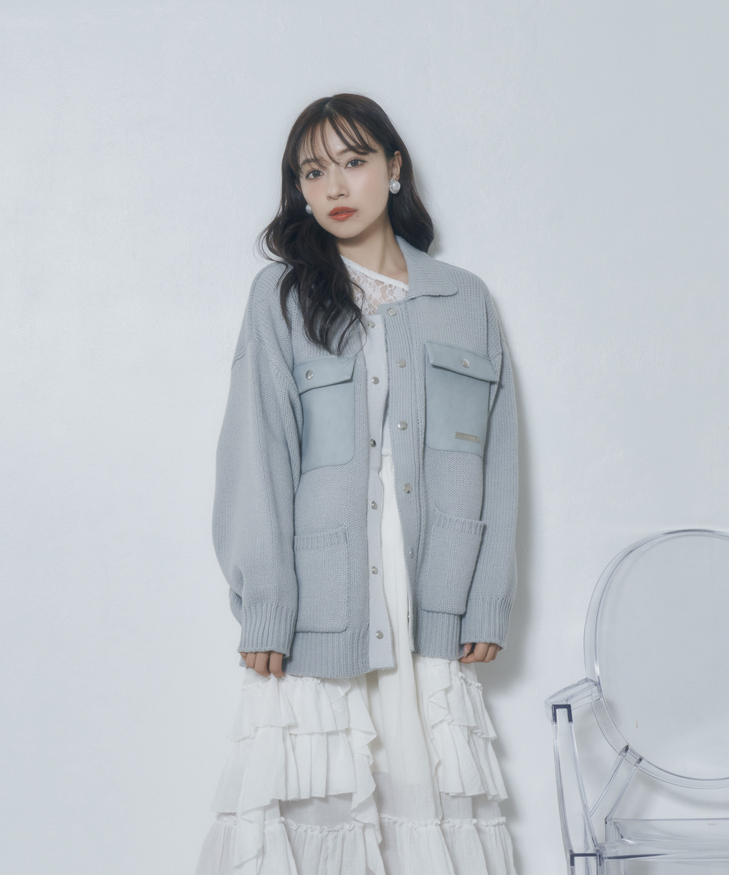 UNISEX ポケットニットジャケット