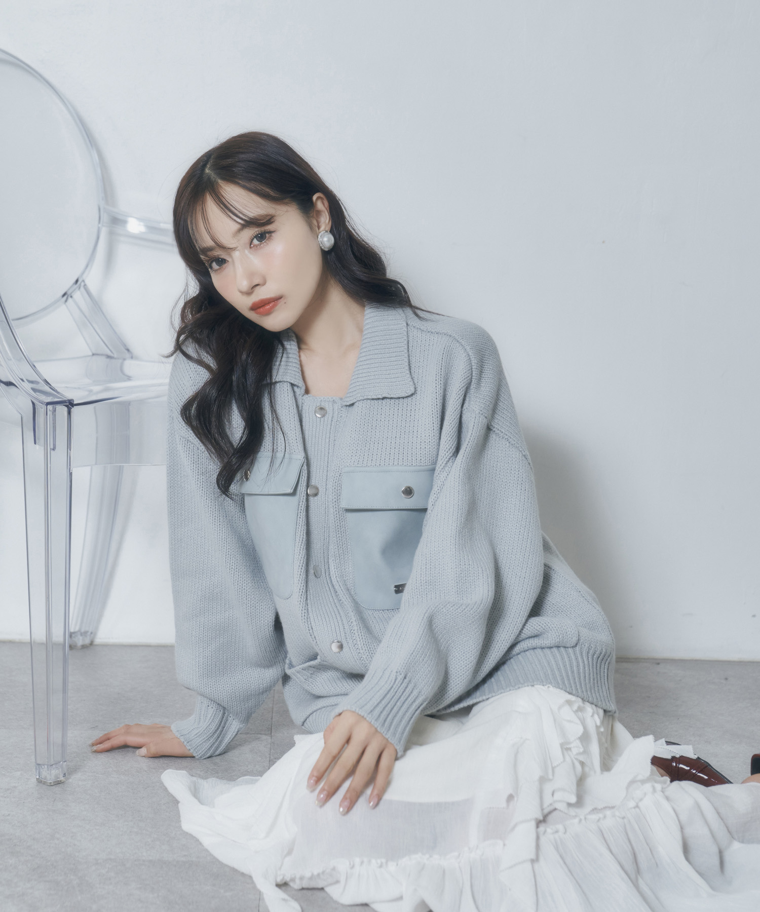 UNISEX ポケットニットジャケット