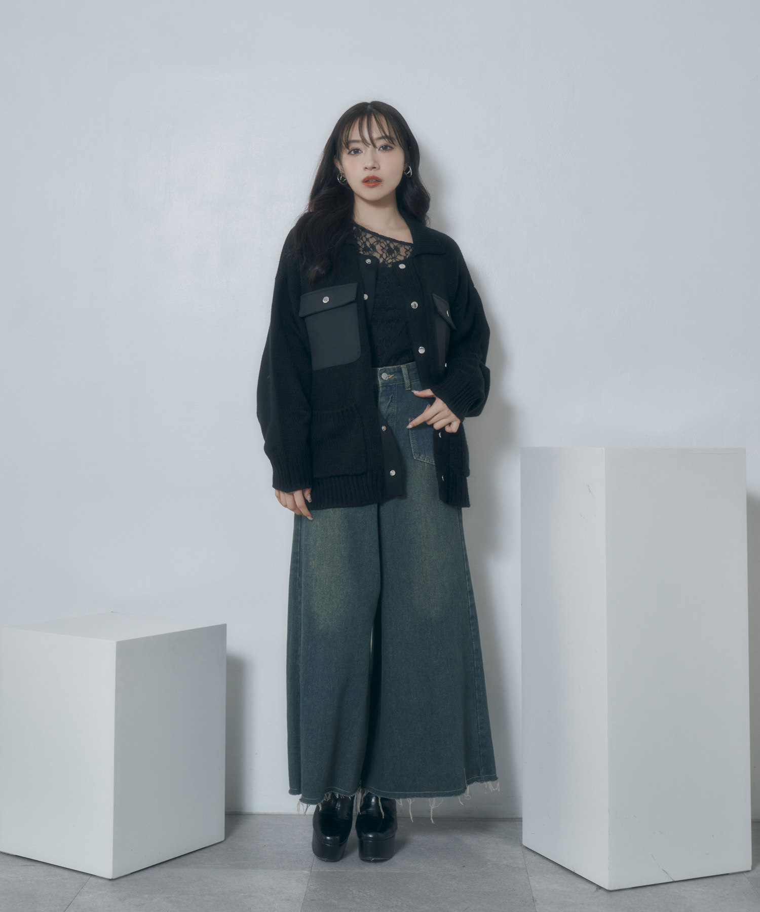 UNISEX ポケットニットジャケット