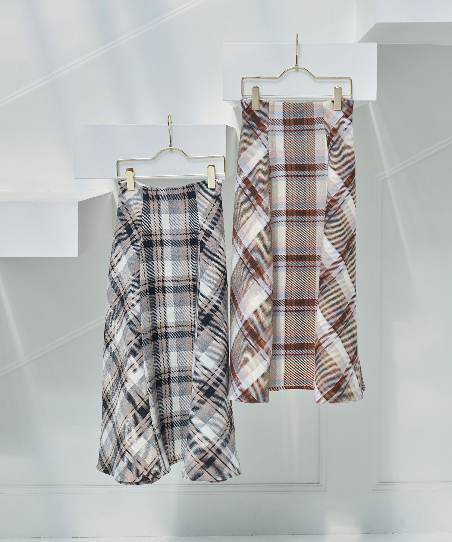 ロゼミューズ　check long skirt check long skirt – BUNNY APARTMENT