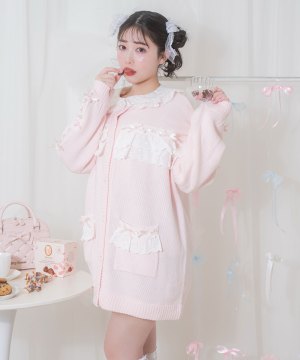 コットンフリルビッグカーディガン