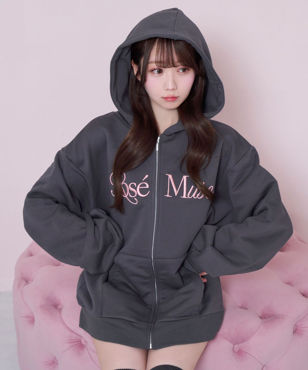 3d logo zip hoodie