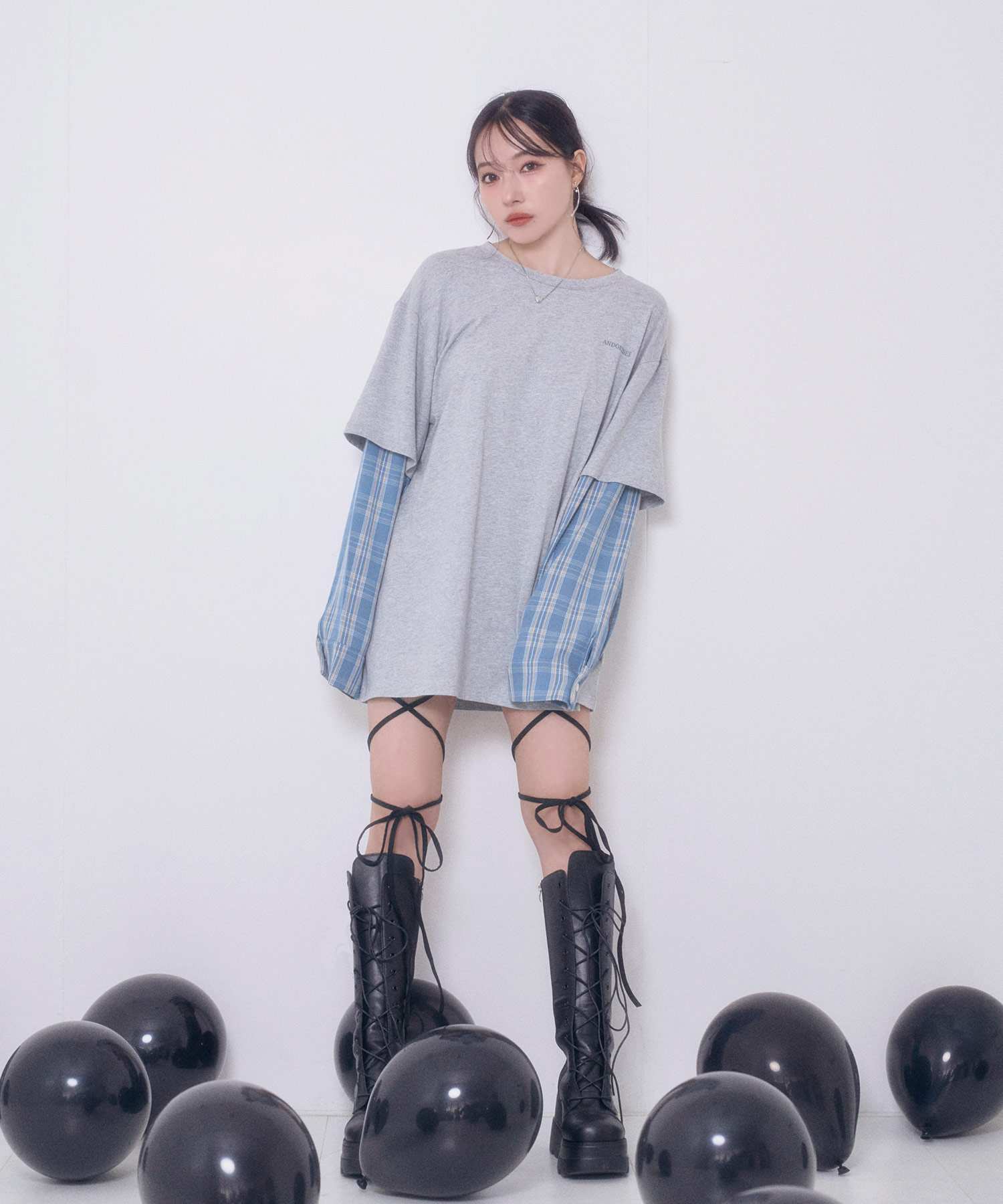 UNISEX シャツレイヤードロンT