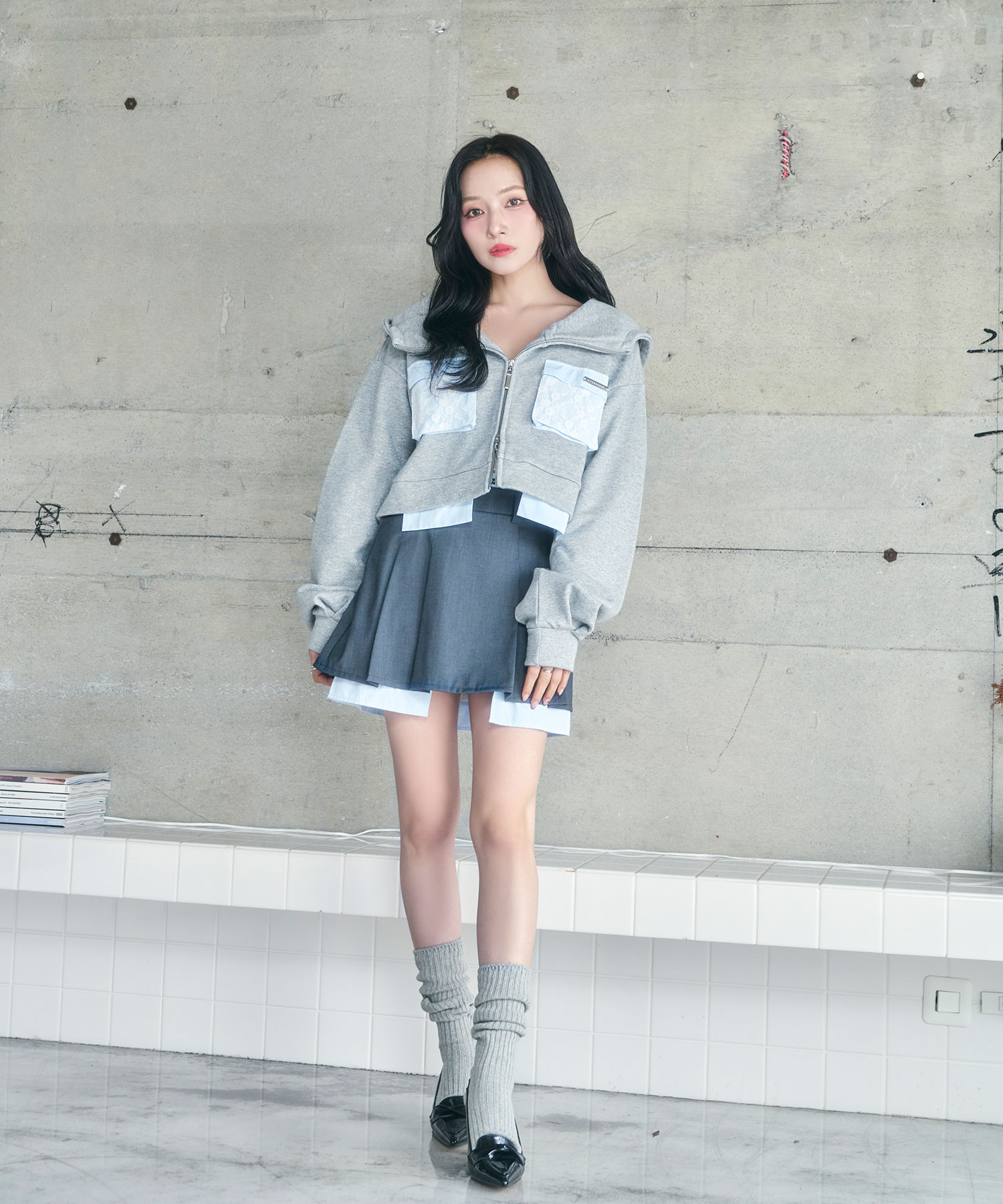 シャツポケットラメパーカー