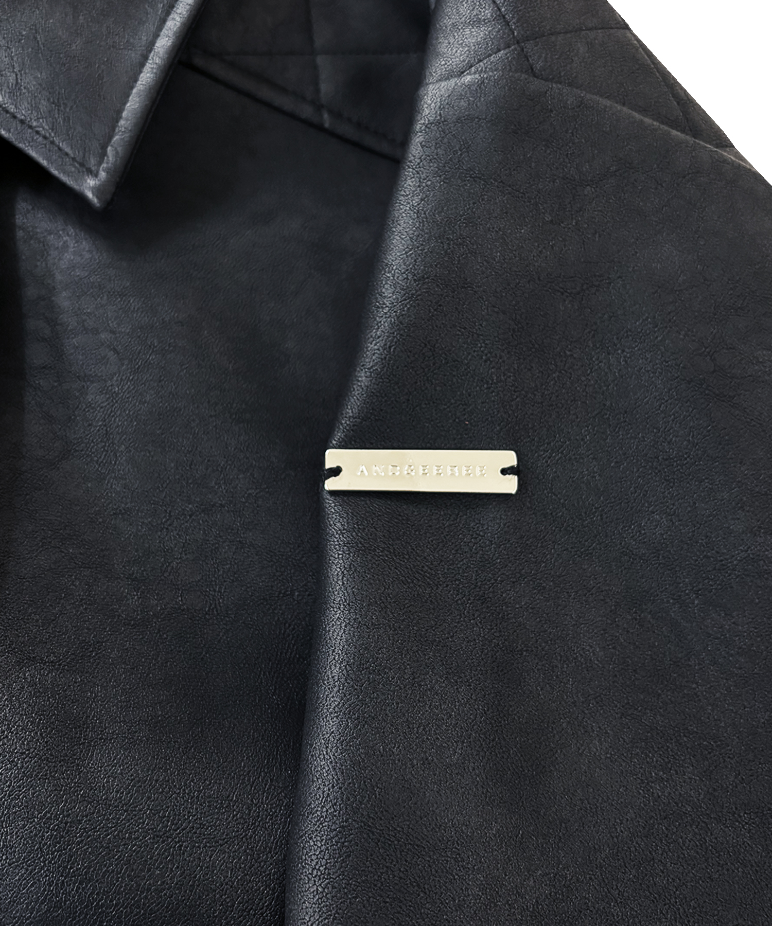 UNISEX フェイクレザーキルティングブルゾン