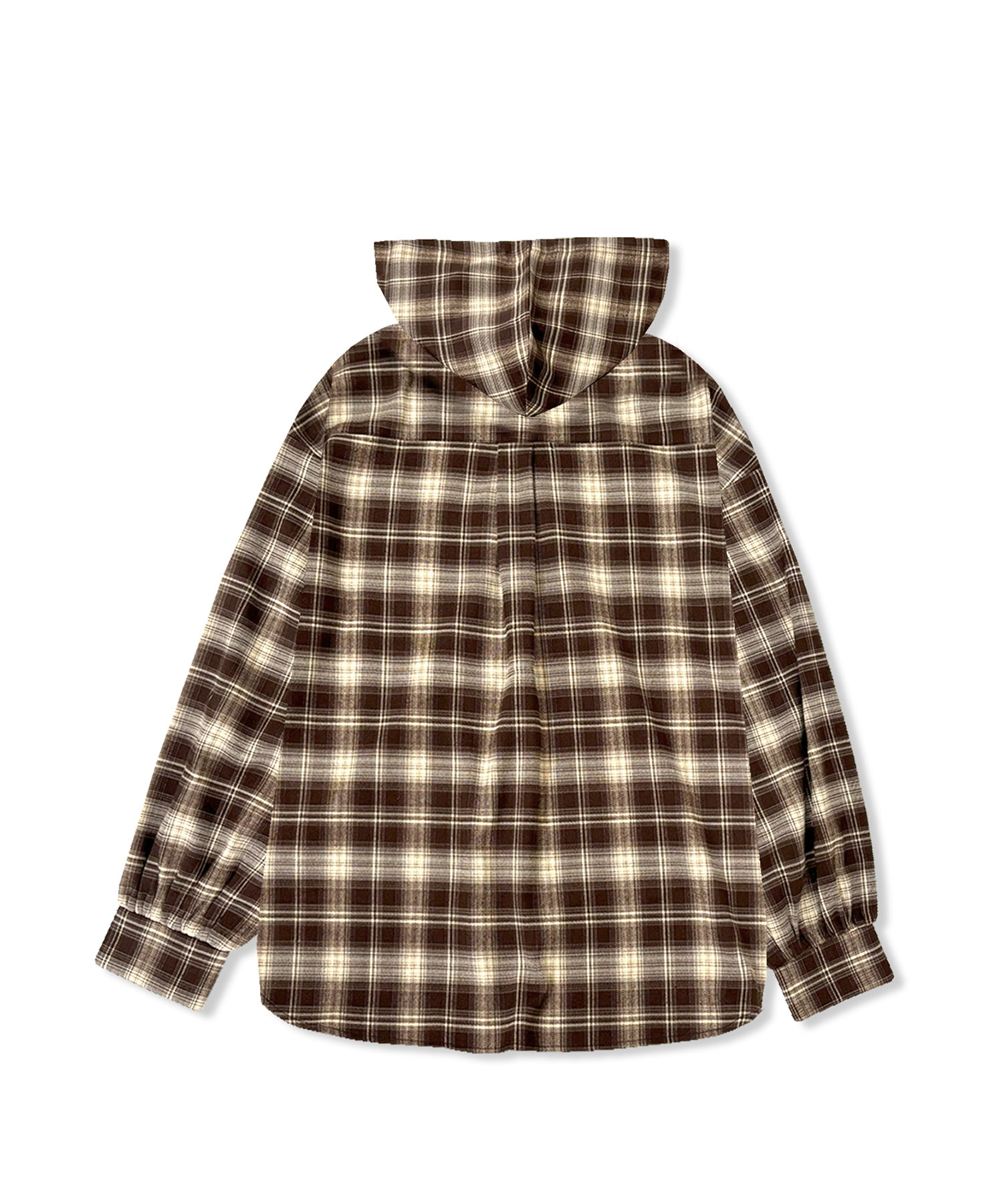 UNISEX チェックフーディシャツ