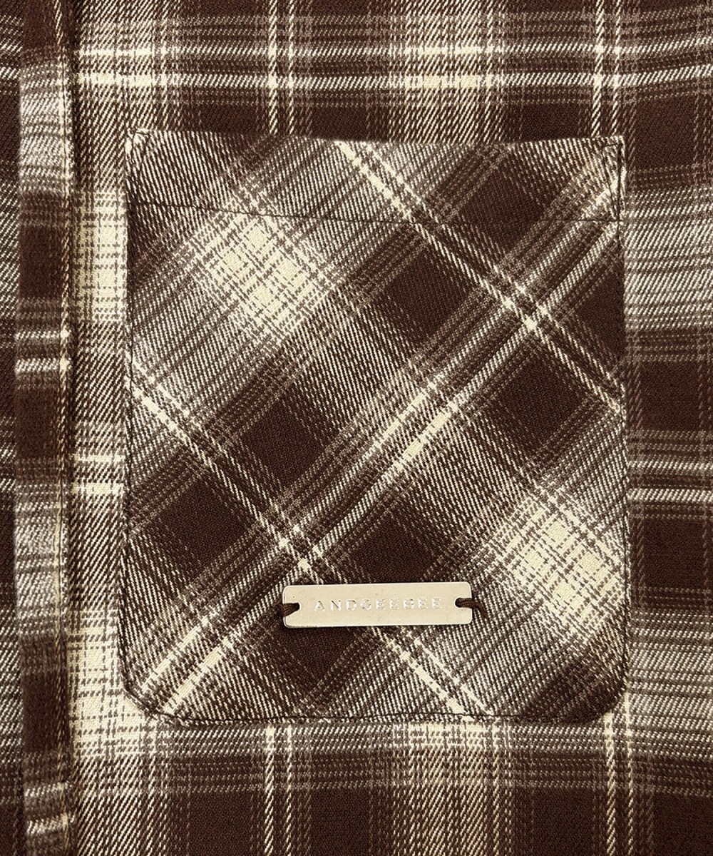 UNISEX チェックフーディシャツ