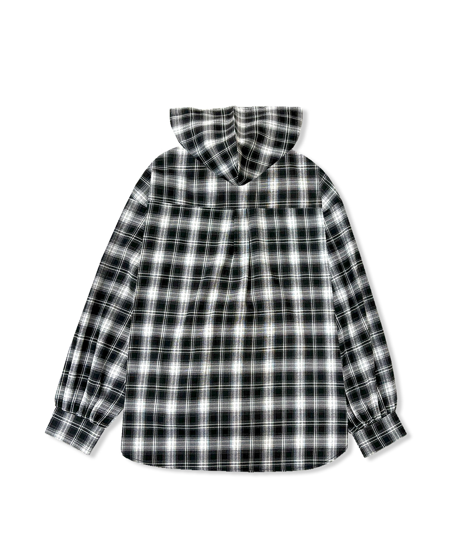 UNISEX チェックフーディシャツ