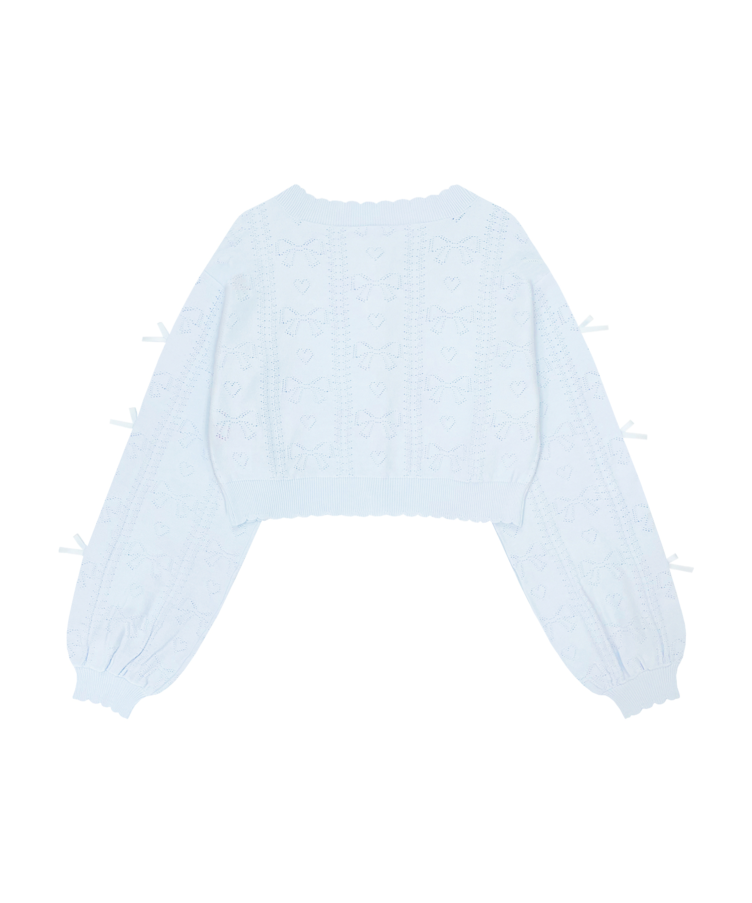 透かし編みリボンカーディガン