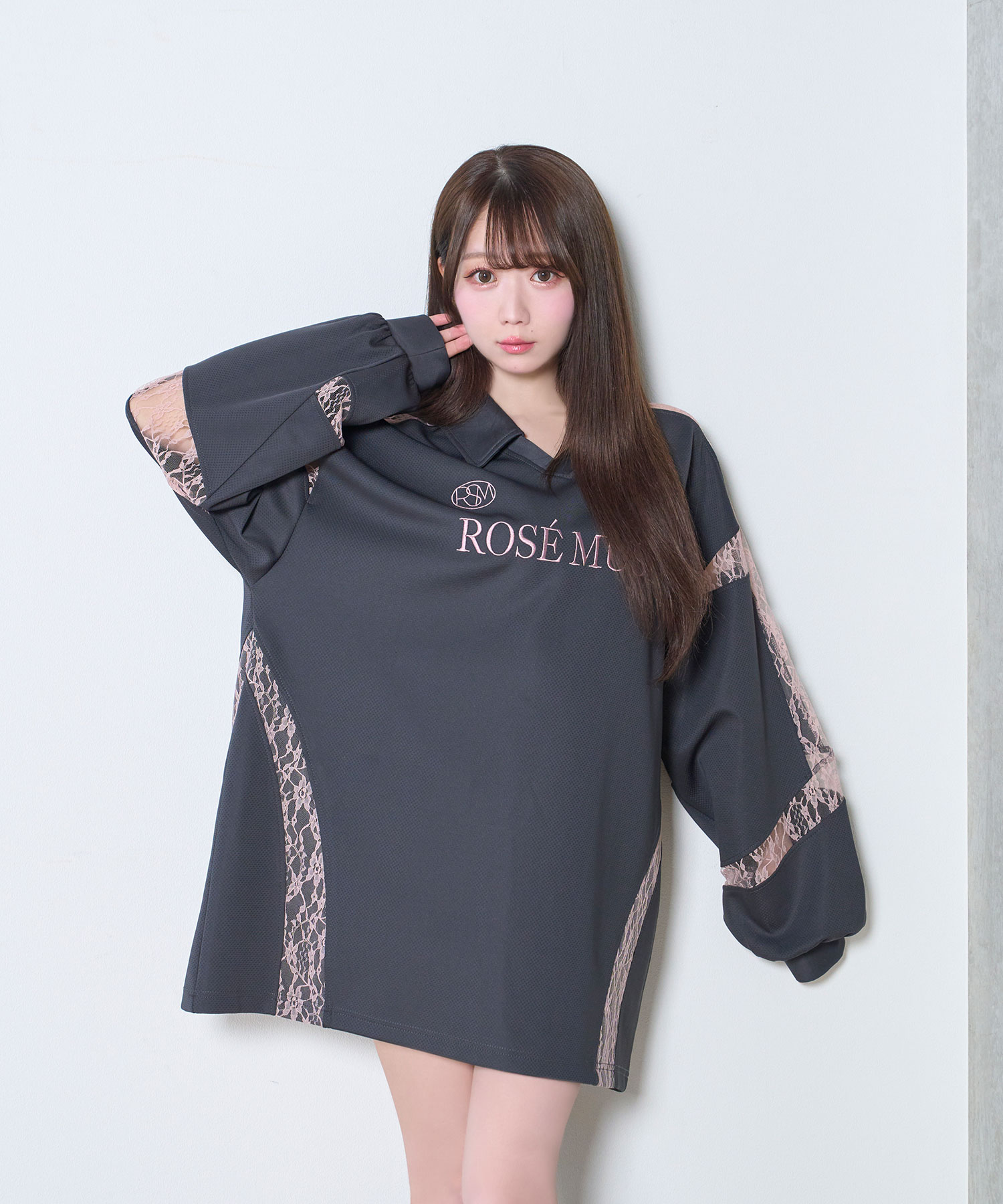 lace point over size uniform L/S polo – BUNNY APARTMENT