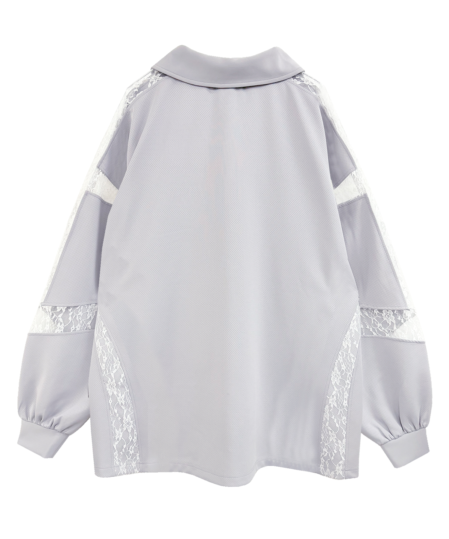 【Lサイズ】フラワーミューズブラウス lace point over size uniform L/S polo – BUNNY APARTMENT