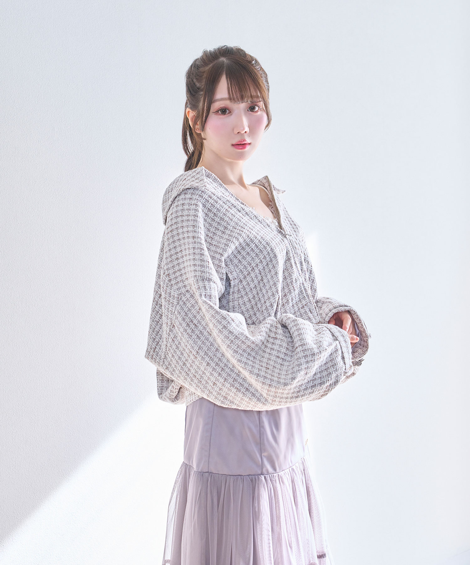 tweed zip blouson – BUNNY APARTMENT tweed zip blouson – BUNNY APARTMENT