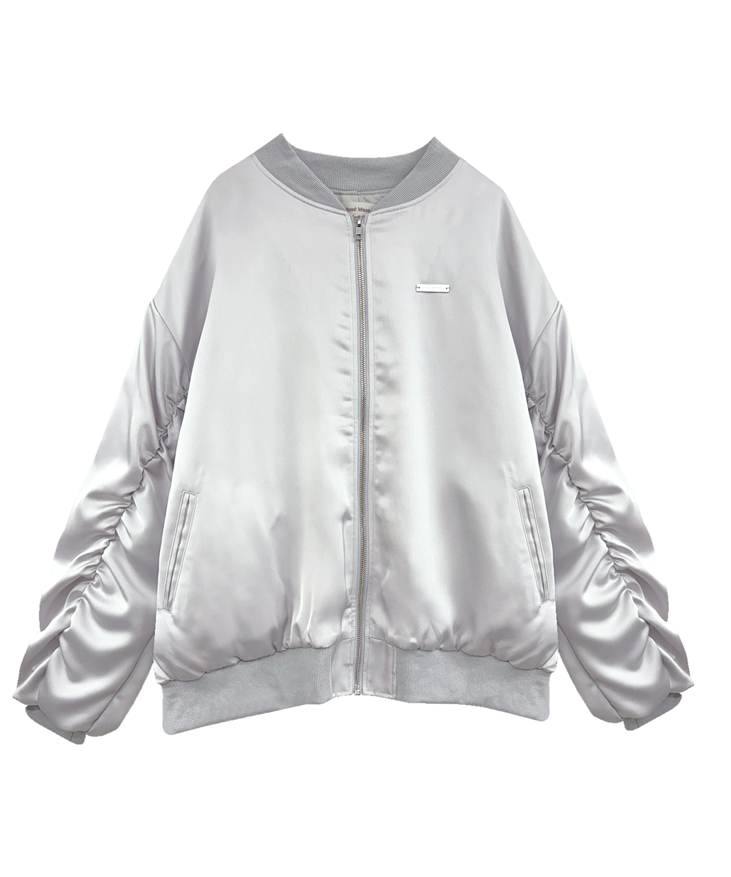 back emb shirring sleeve blouson