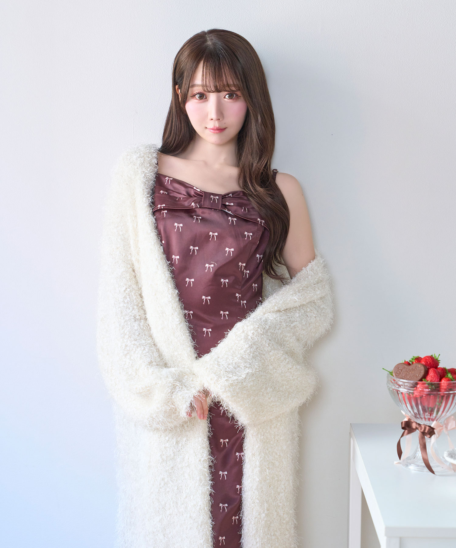 Rosé Muse ribbon pattern cami o/p ribbon pattern cami o/p – BUNNY APARTMENT