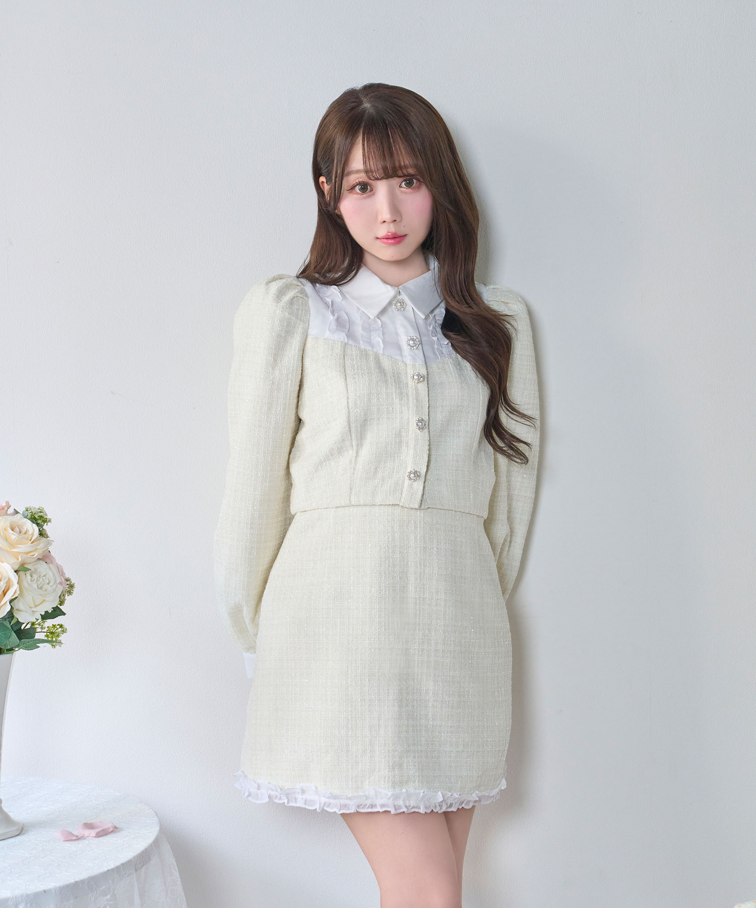 rosemuse Tweed chubby hair pin set ホワイト tweed chubby hair pin set – BUNNY APARTMENT