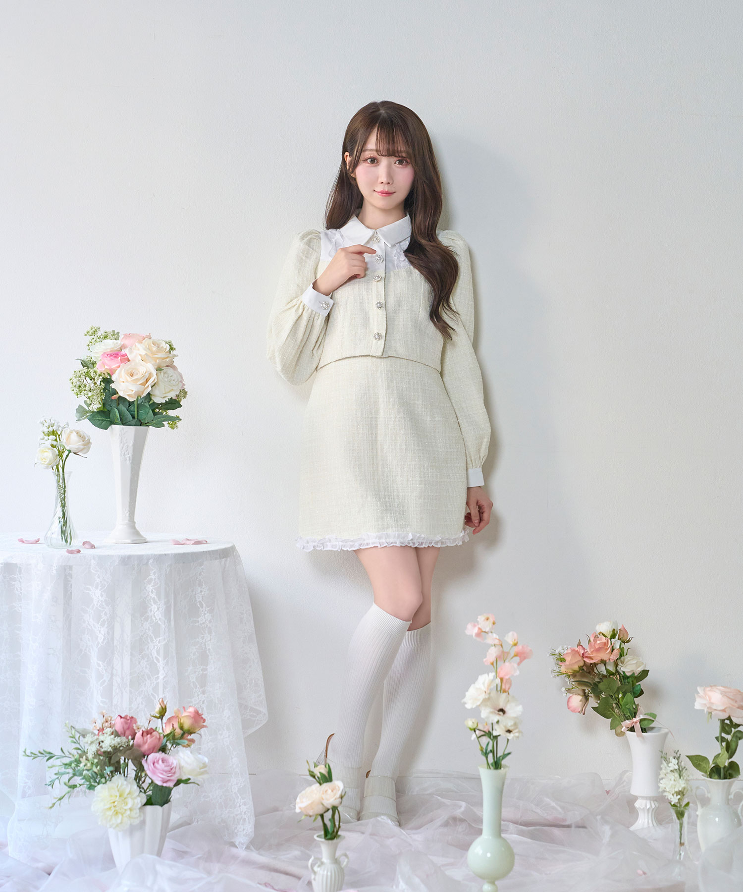 many frills tweed mini set up – BUNNY APARTMENT