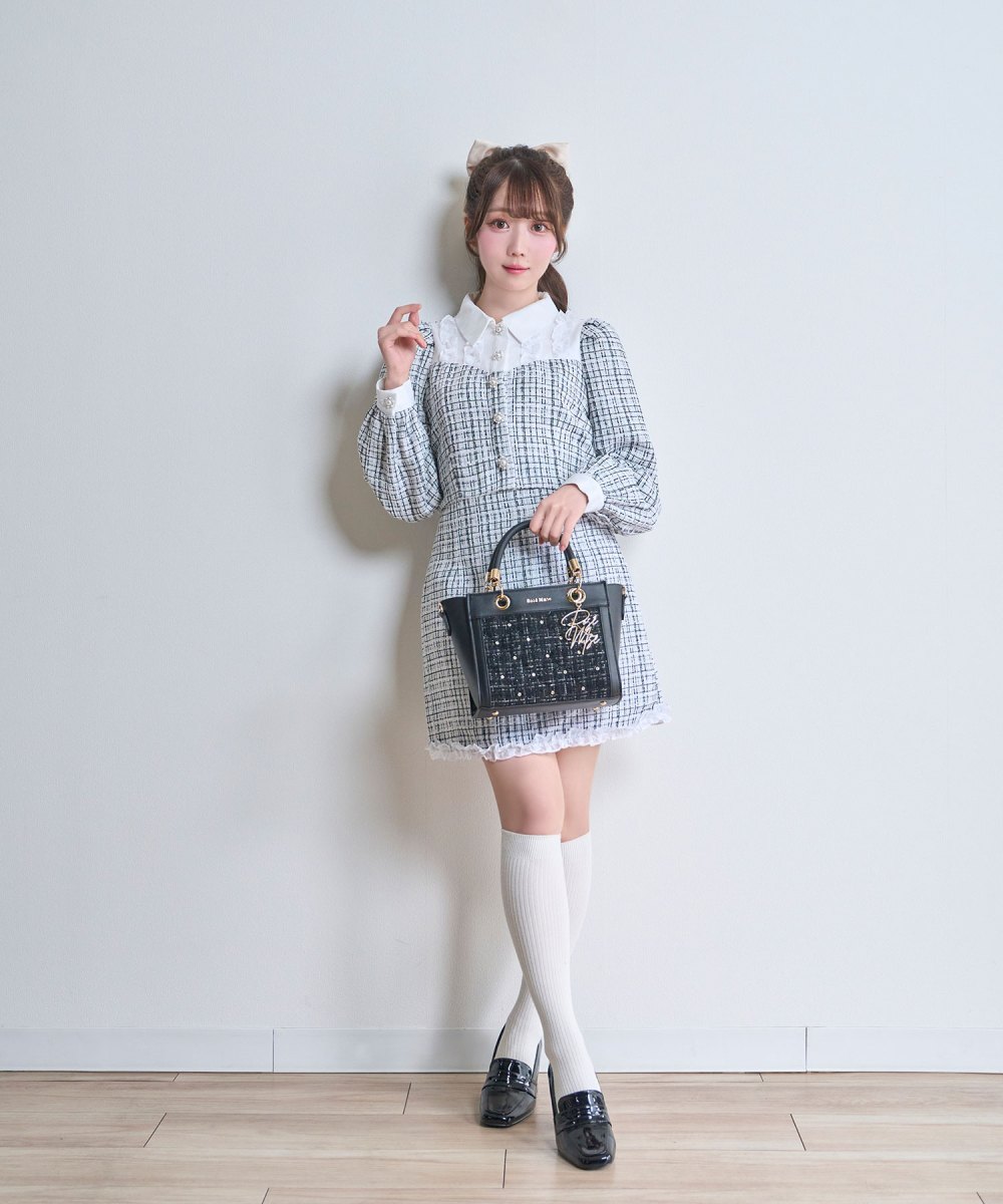 tweed quilting tote S