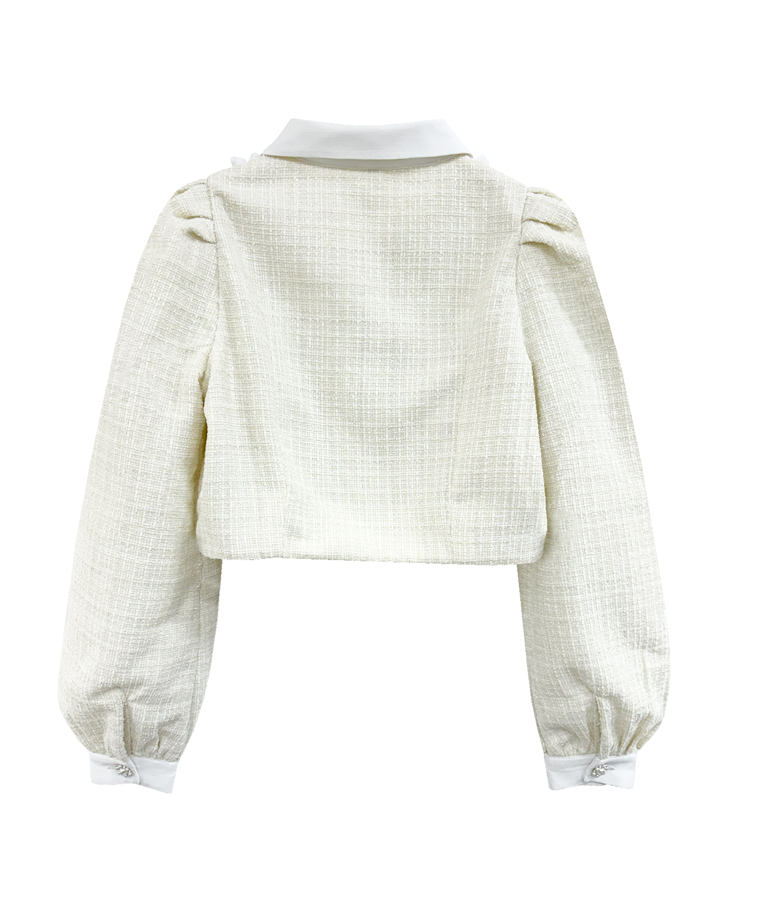 many frills tweed mini set up