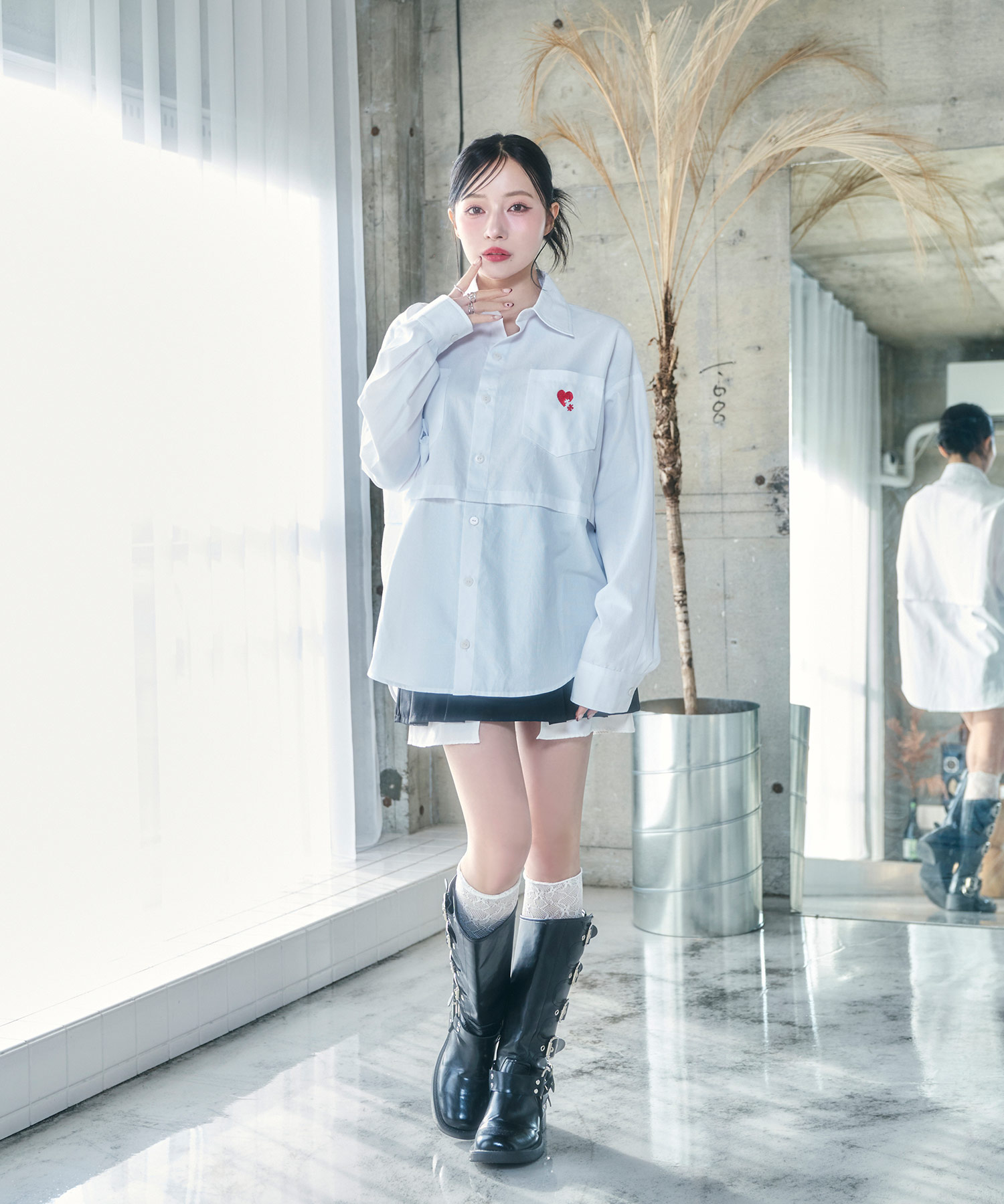 UNISEX 2WAYハートシャツ