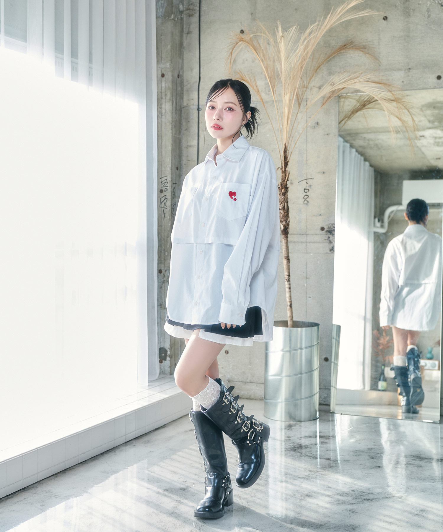 UNISEX 2WAYハートシャツ