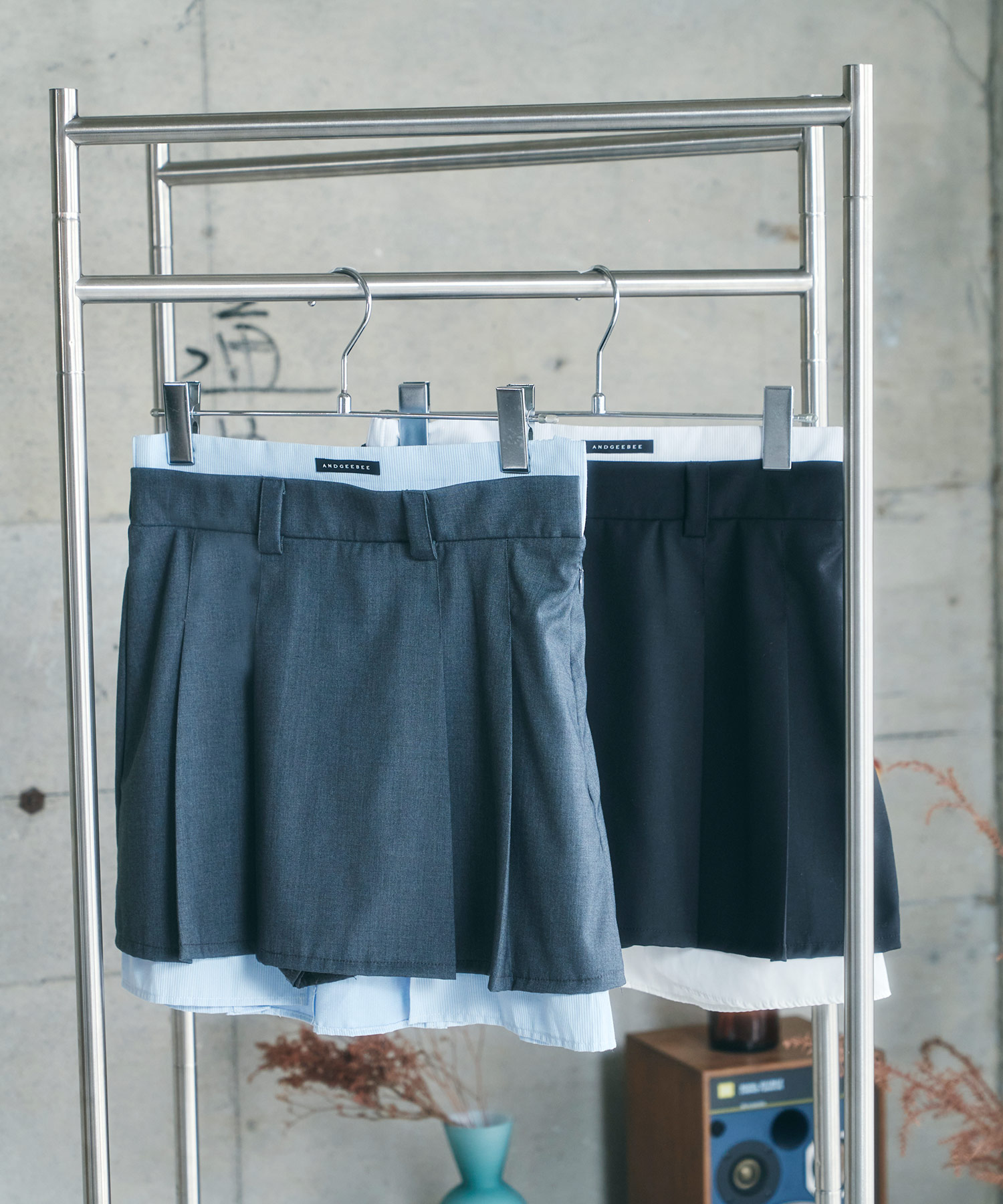 レイヤードシャツスカパン