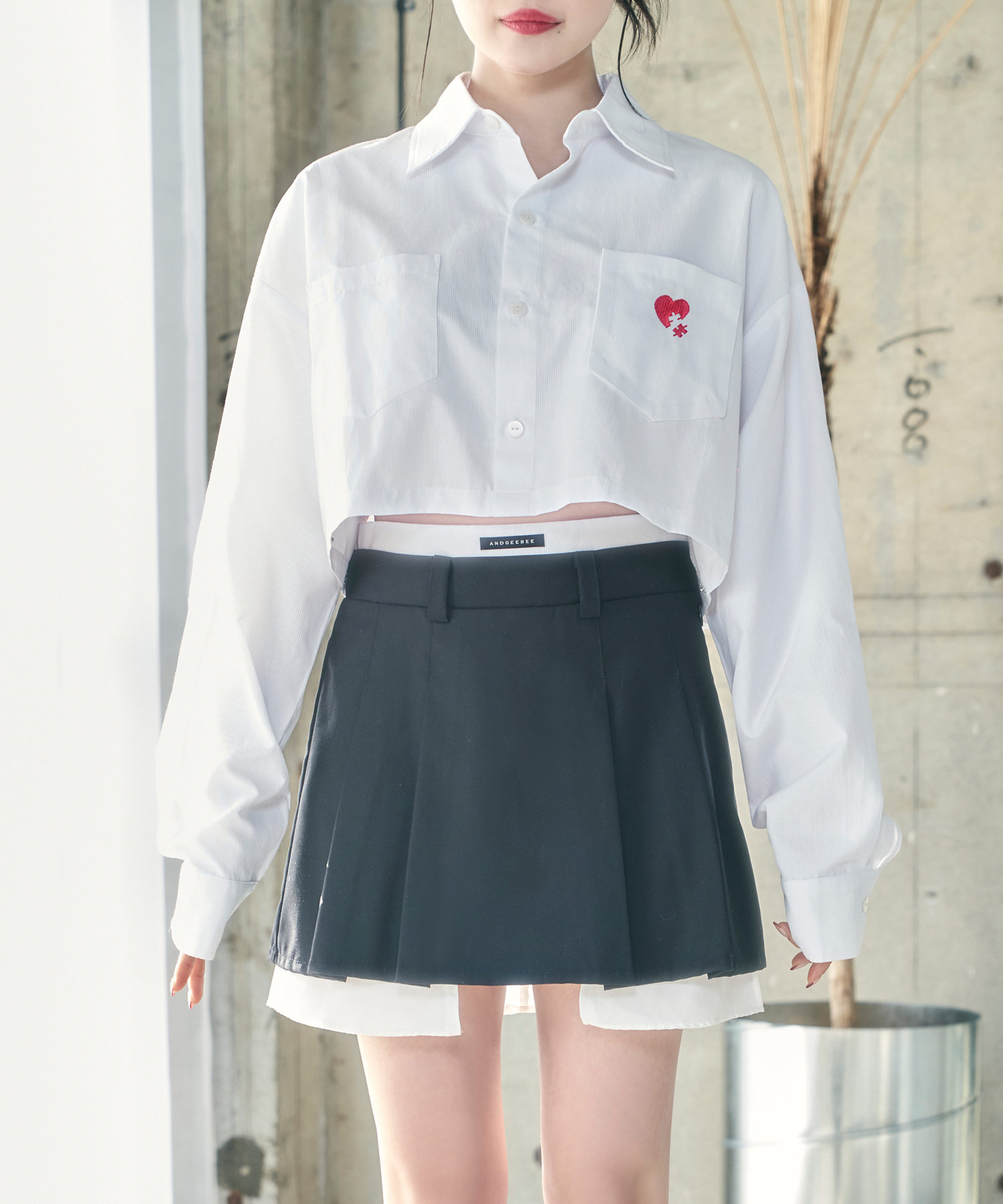 レイヤードシャツスカパン