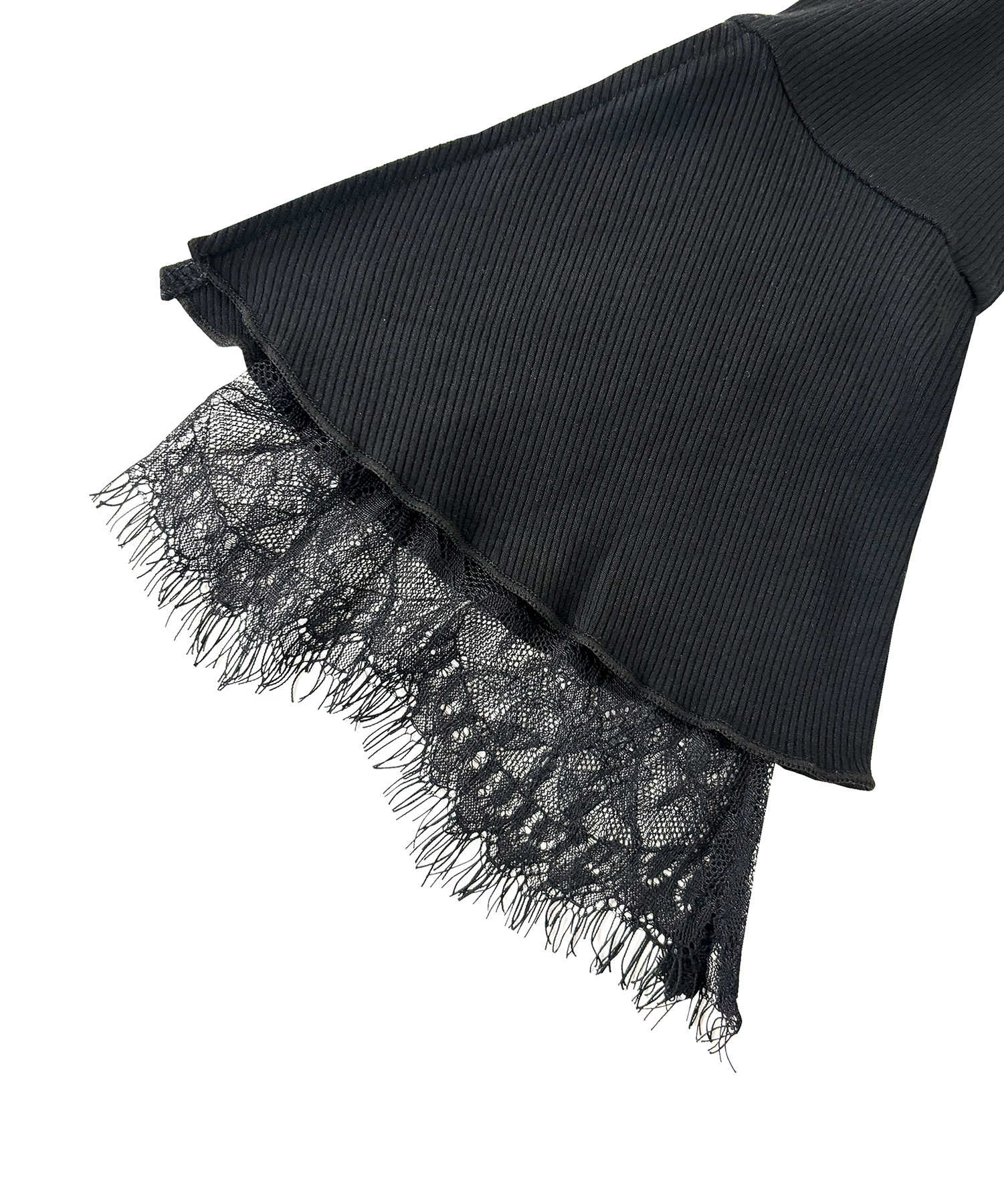 ギャザーリボンリブトップス