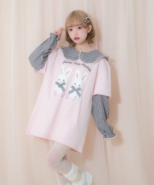 襟付きレイヤードハニーPTロンT