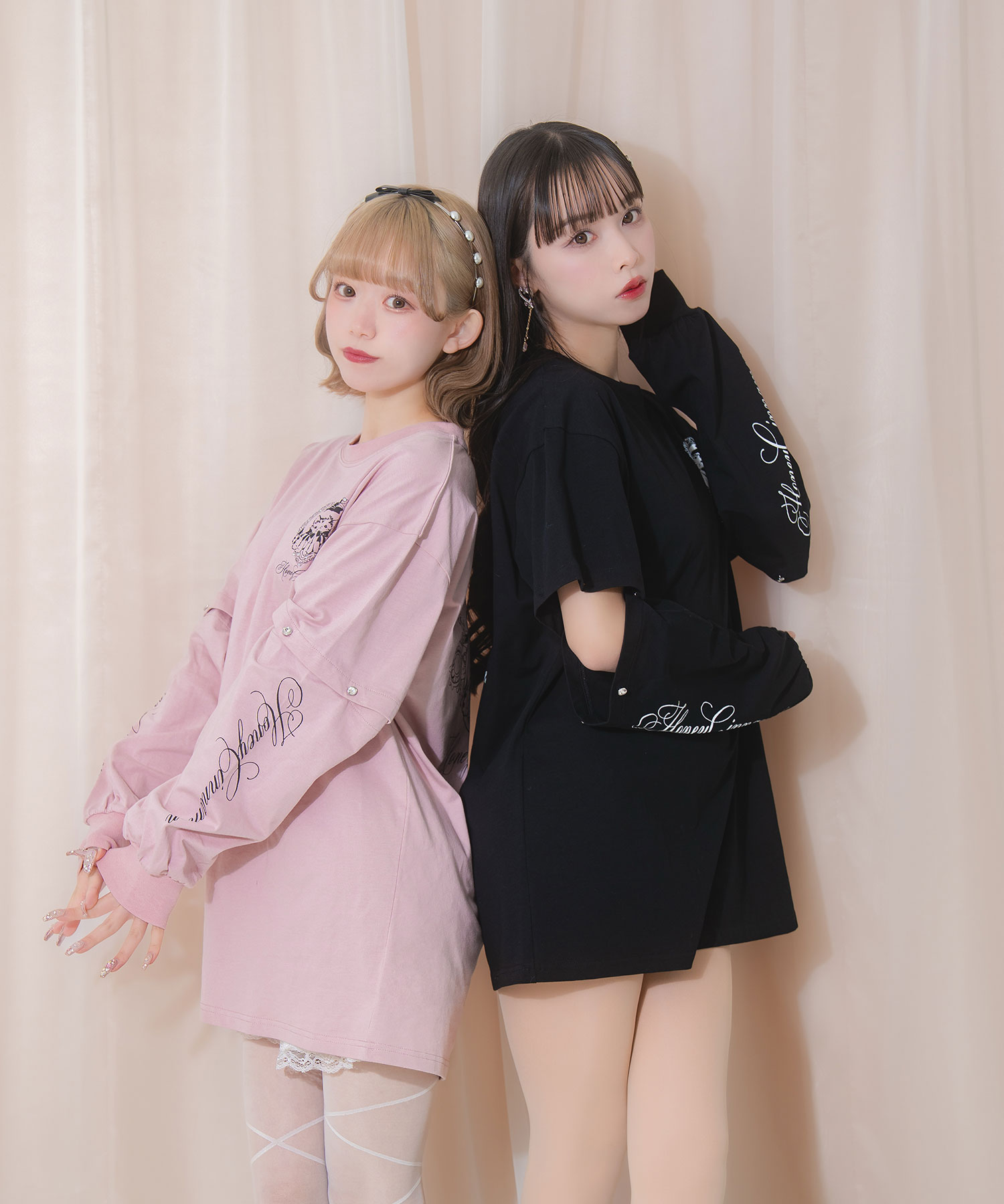 Honey cat 袖スリットロンT