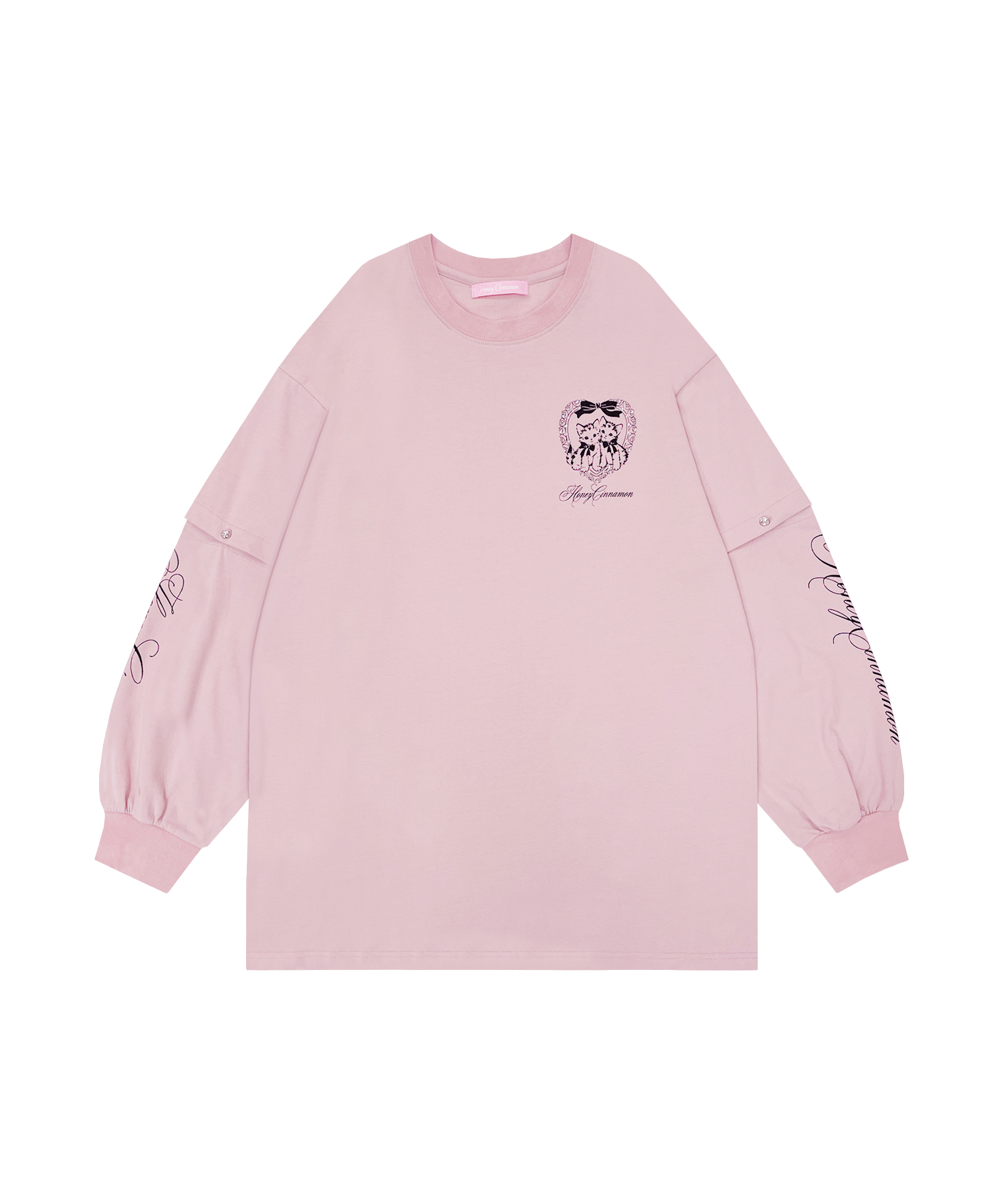 Honey cat 袖スリットロンT