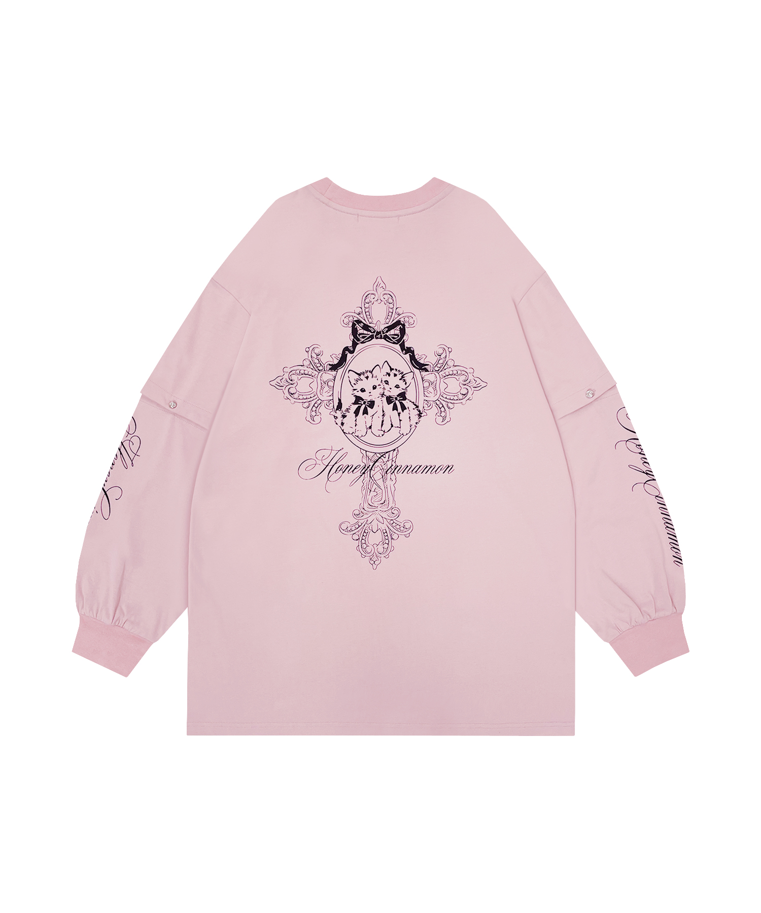 Honey cat 袖スリットロンT