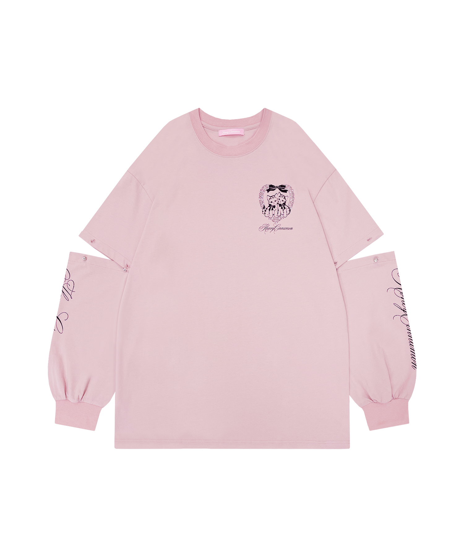 Honey cat 袖スリットロンT