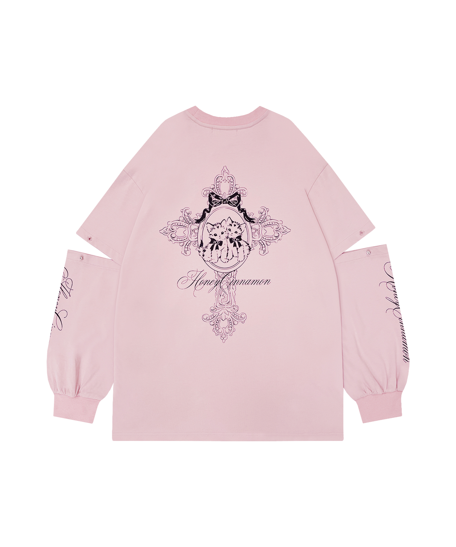 Honey cat 袖スリットロンT