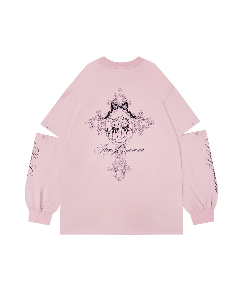 Honey cat 袖スリットロンT