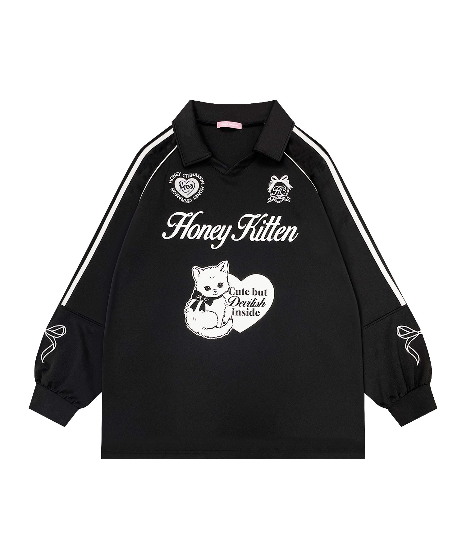 Honey Kitten袖ラインユニフォームトップス