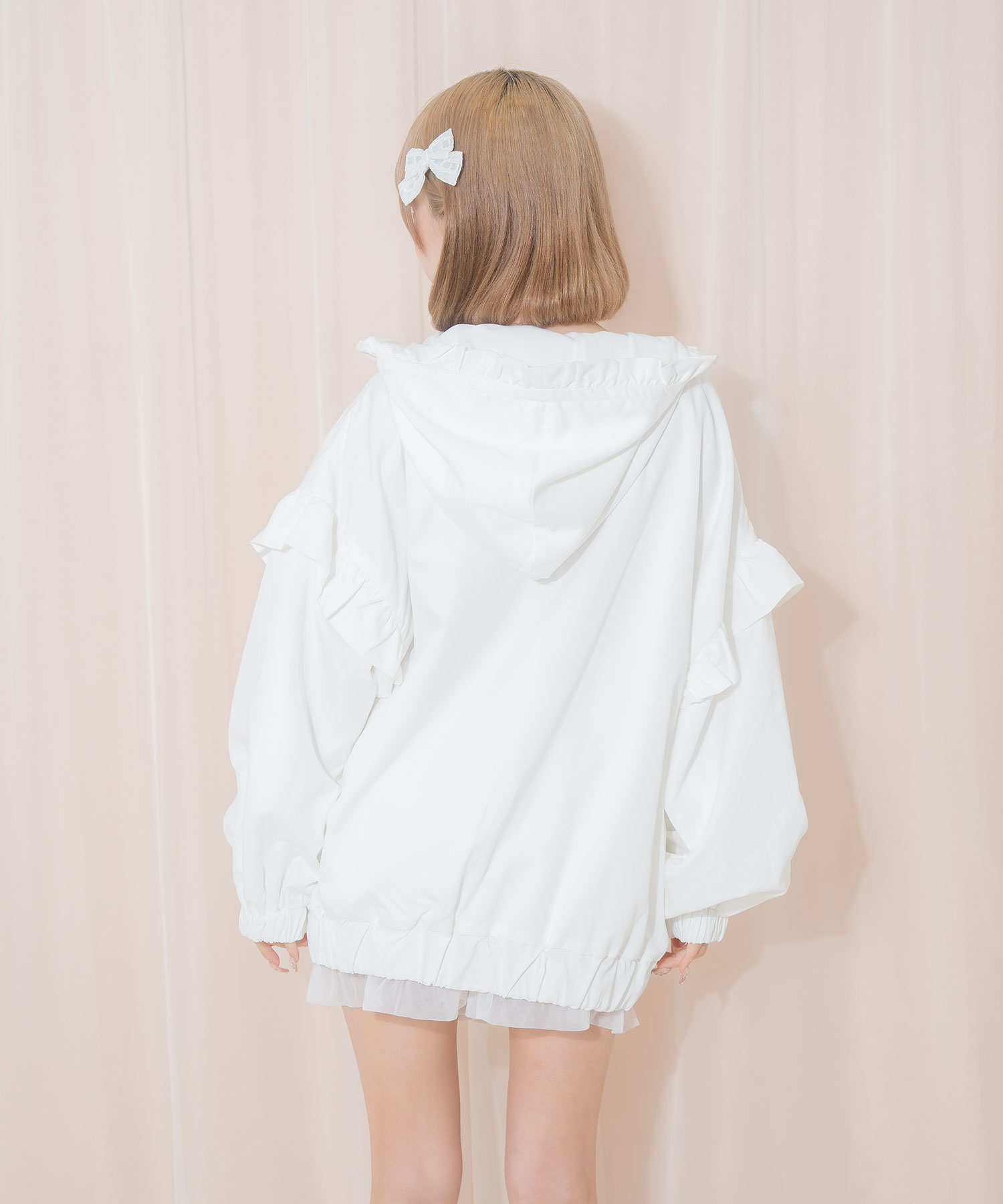 フリルリボンジップアップ