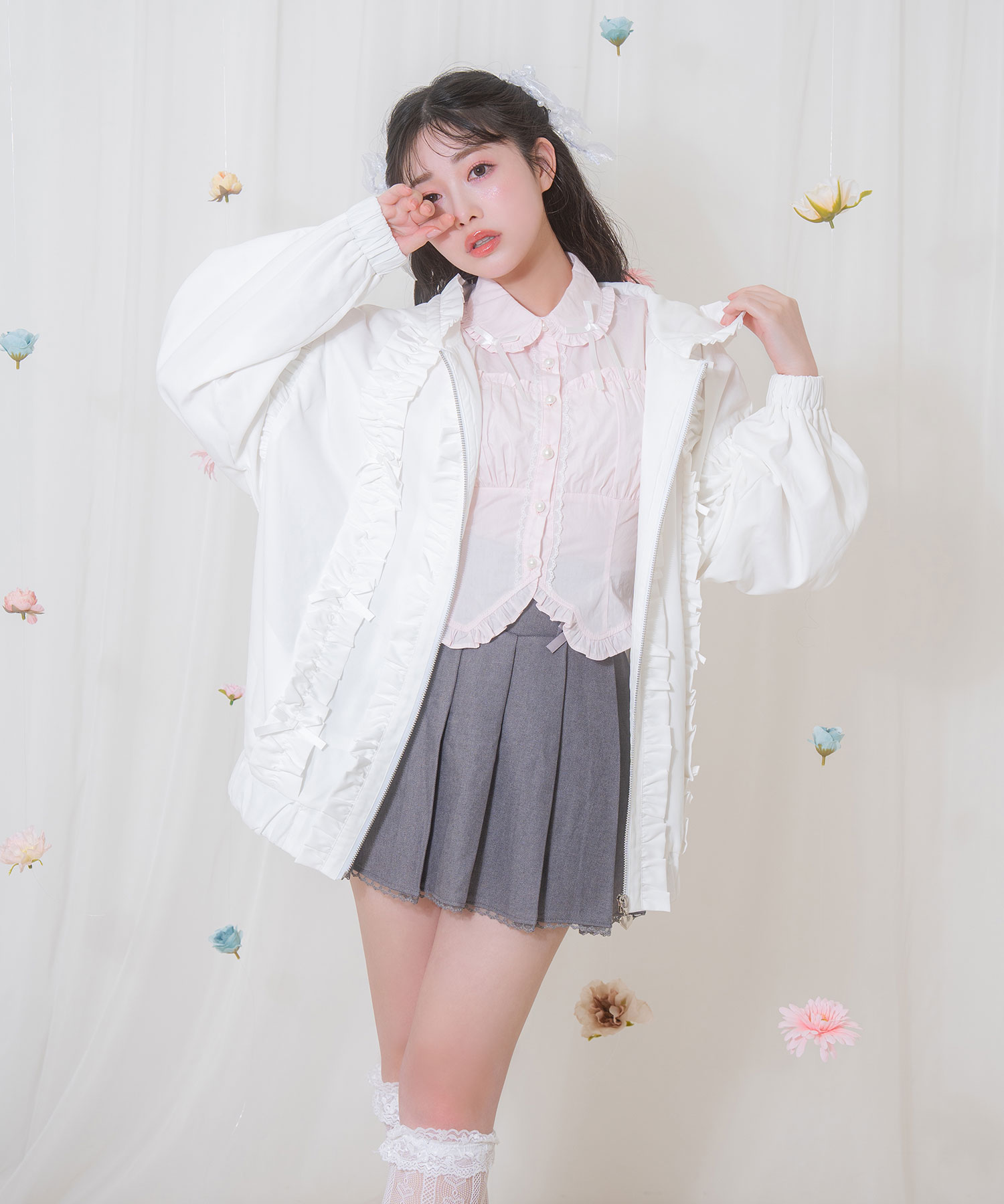 大人女性の フリルリボンジップアップ – BUNNY APARTMENT ジャケット・アウター